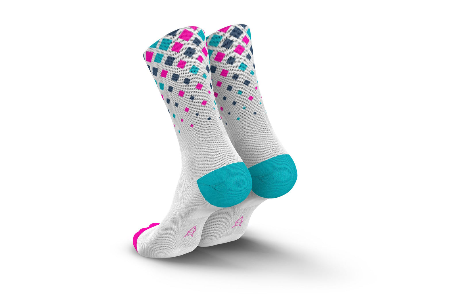INCYLENCE RUNNING CRYSTALS WHITE PINK CYAN Socks INCYLENCE