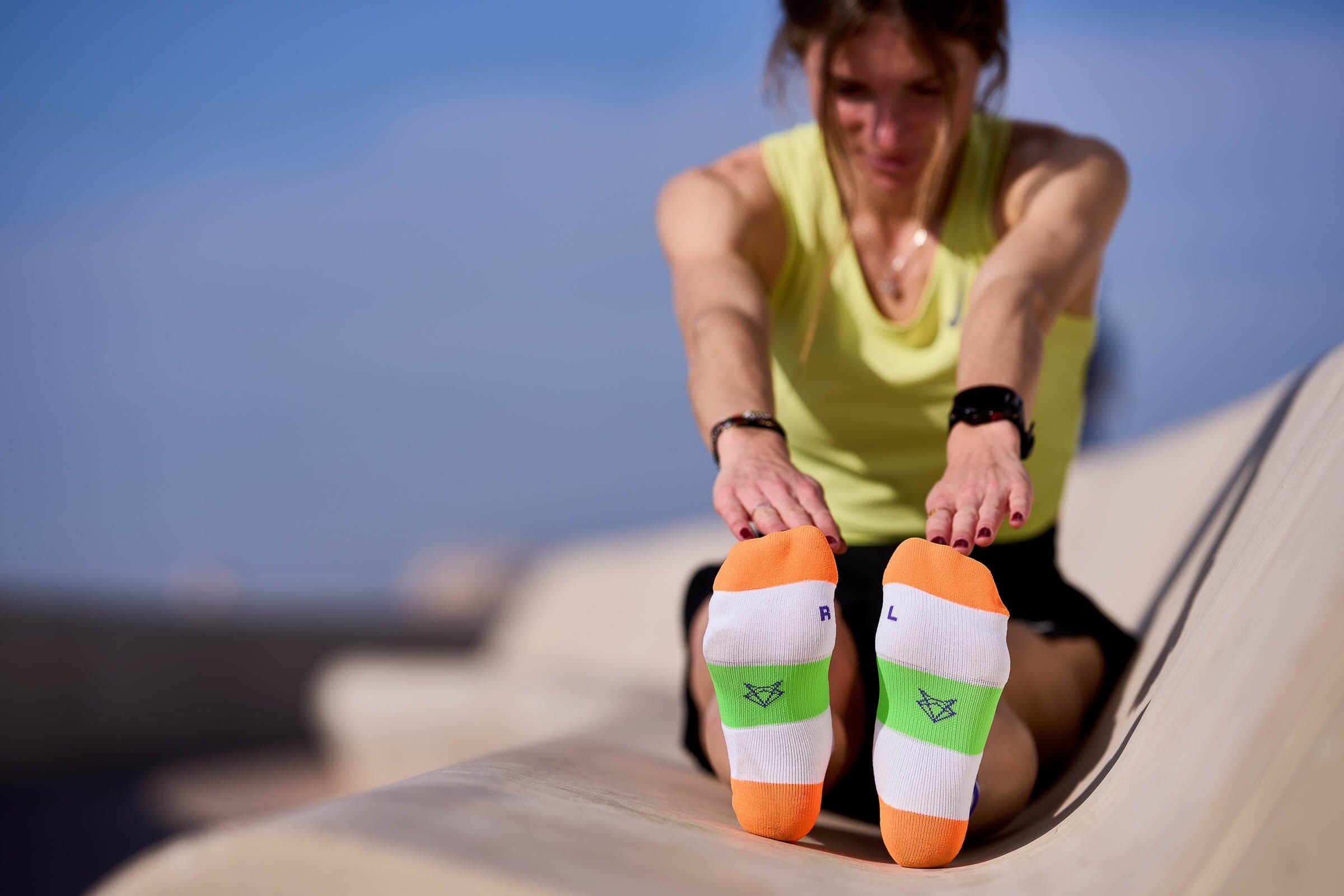 Incylence Running Ladders Short Orange Green Socks 