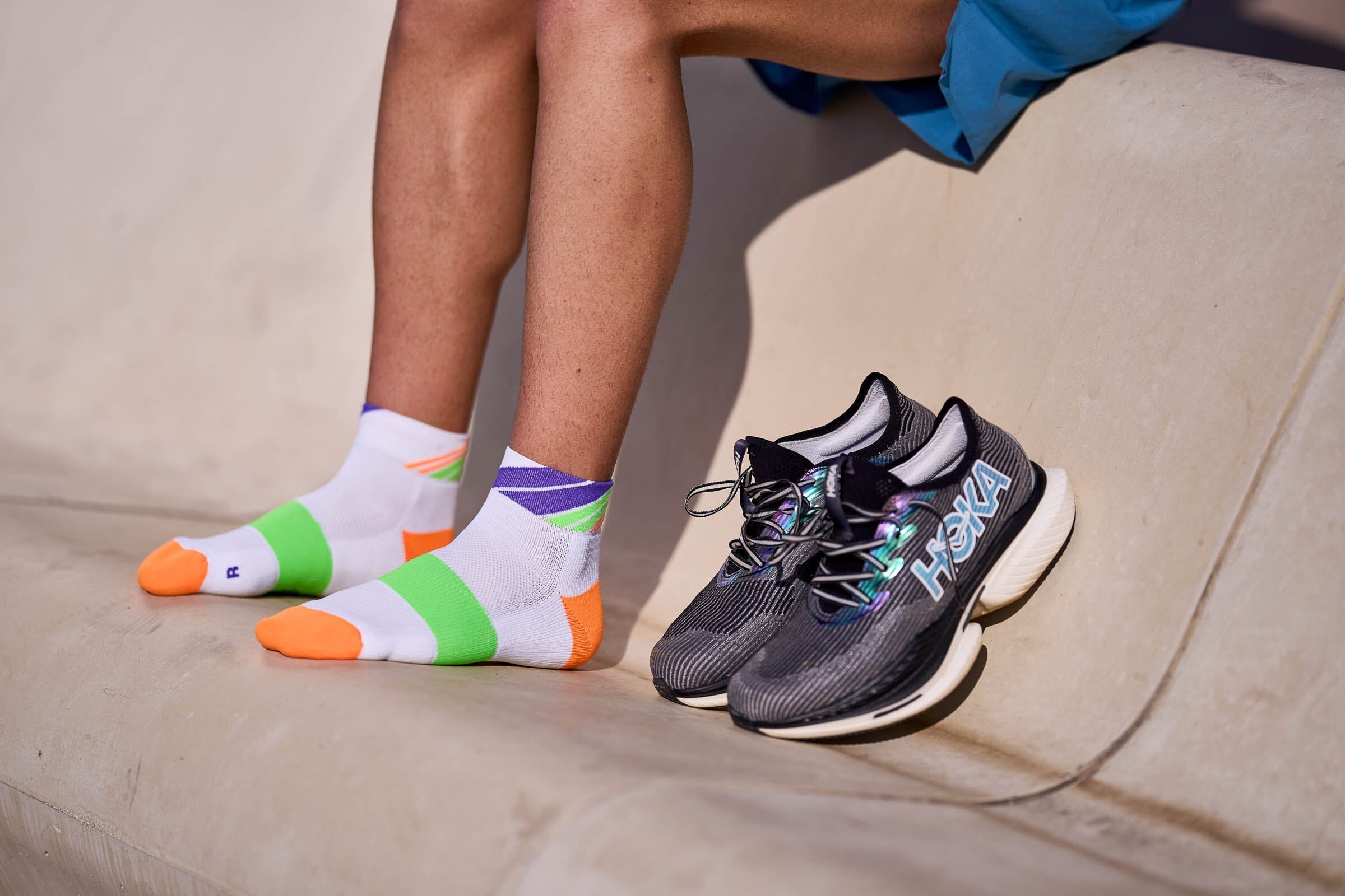 Incylence Running Ladders Short Orange Green Socks 
