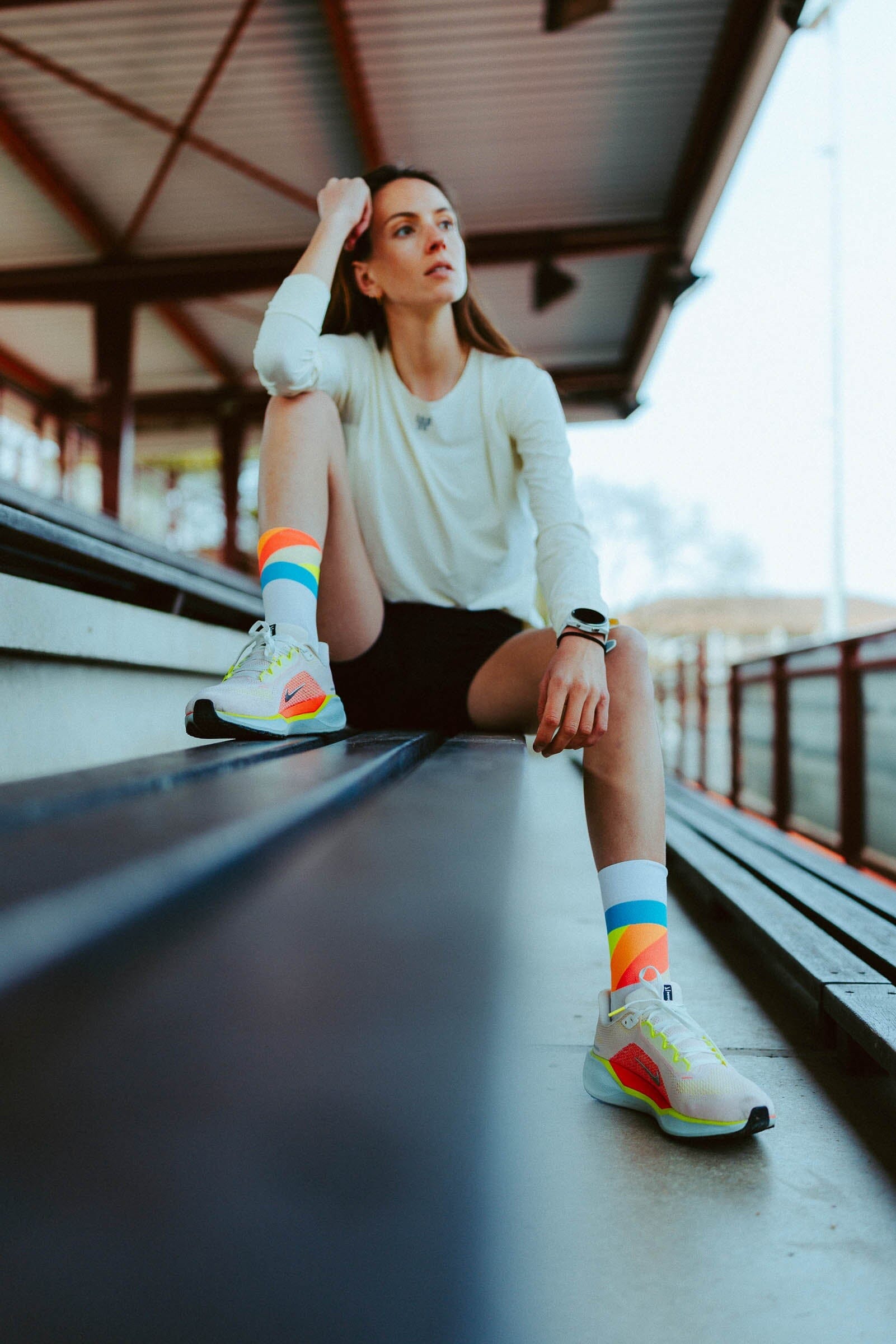 INCYLENCE ULTRALIGHT STRIDES WHITE BLUE INFERNO Socks INCYLENCE
