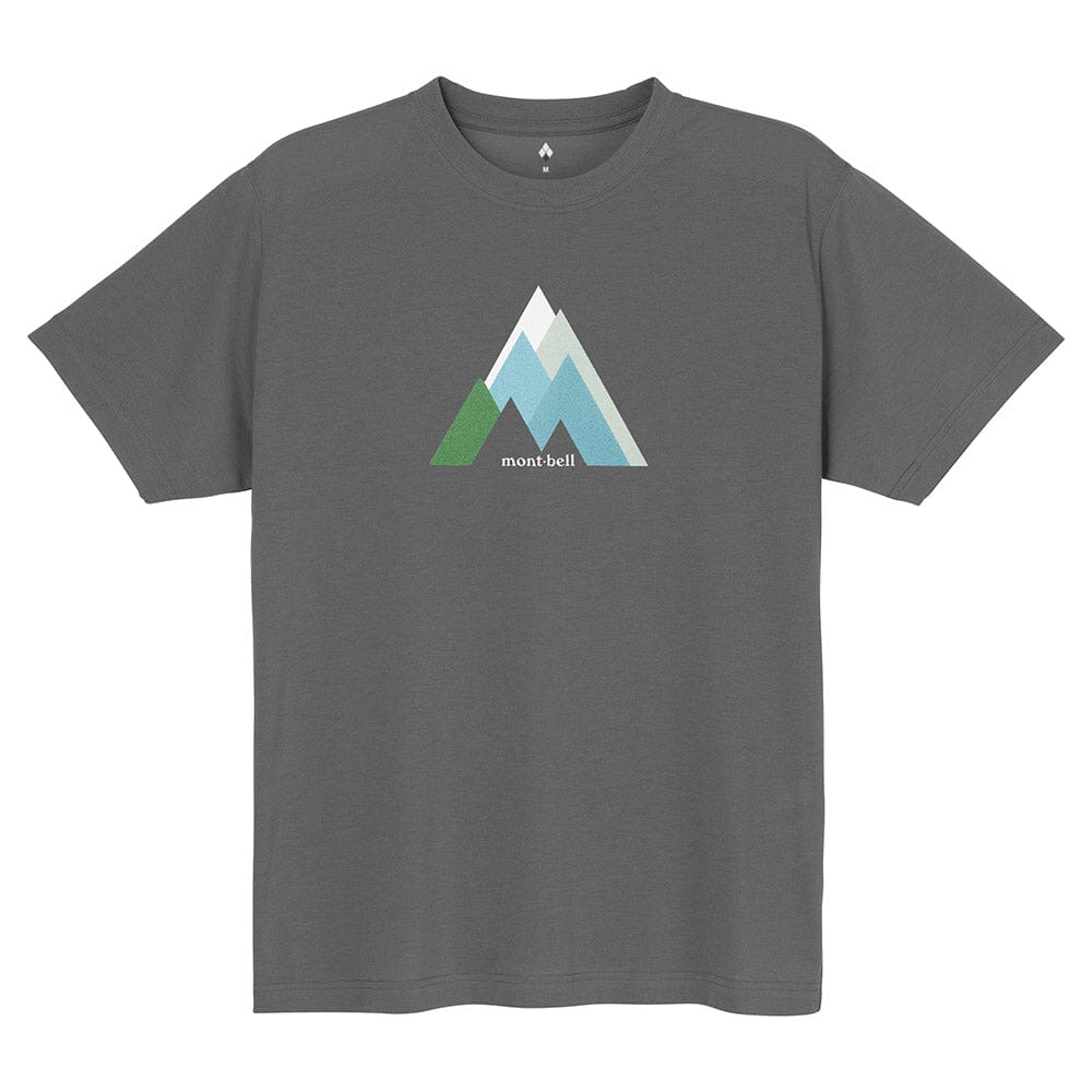 Montbell Wickron Tee Peaks Unisex Blue Green S 
