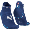 Compressport Pro Racing Socks V4.0 Run Low Sodalite/Fluo Blue T1 (EU 35-38) 