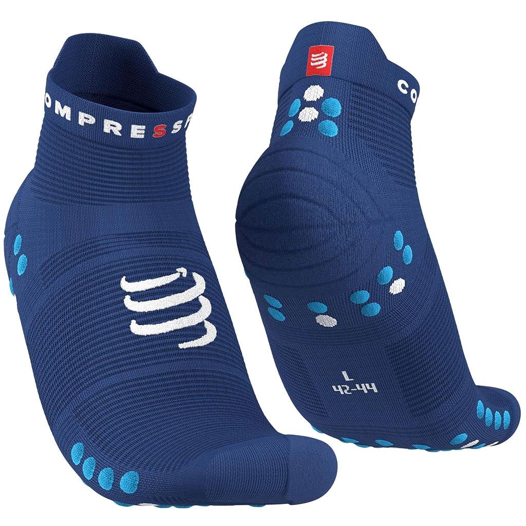 Compressport Pro Racing 襪子 V4.0 低筒 - 方鈉石/熒光藍