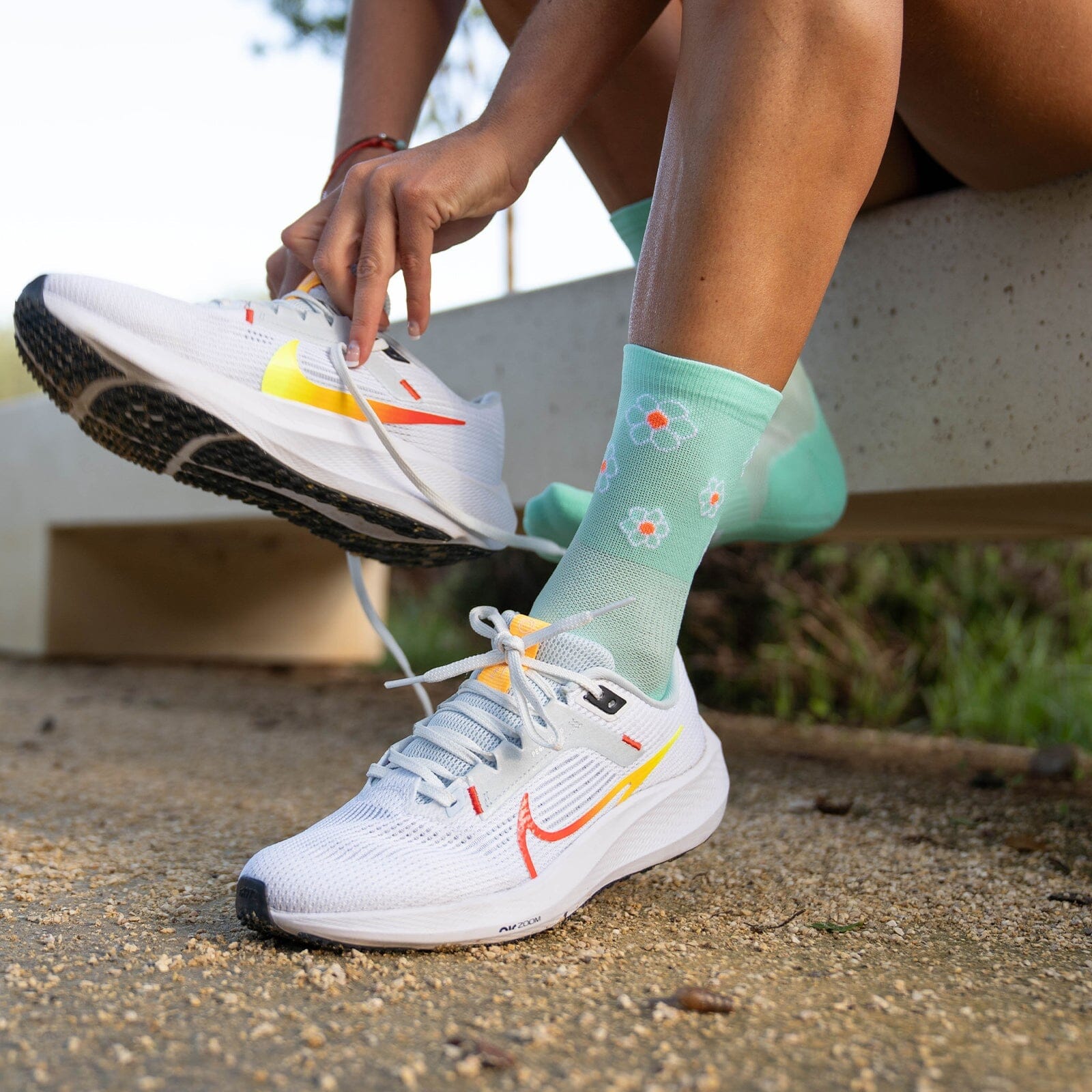 SPORCKS Marguerite Green - Run Ultralight Socks 
