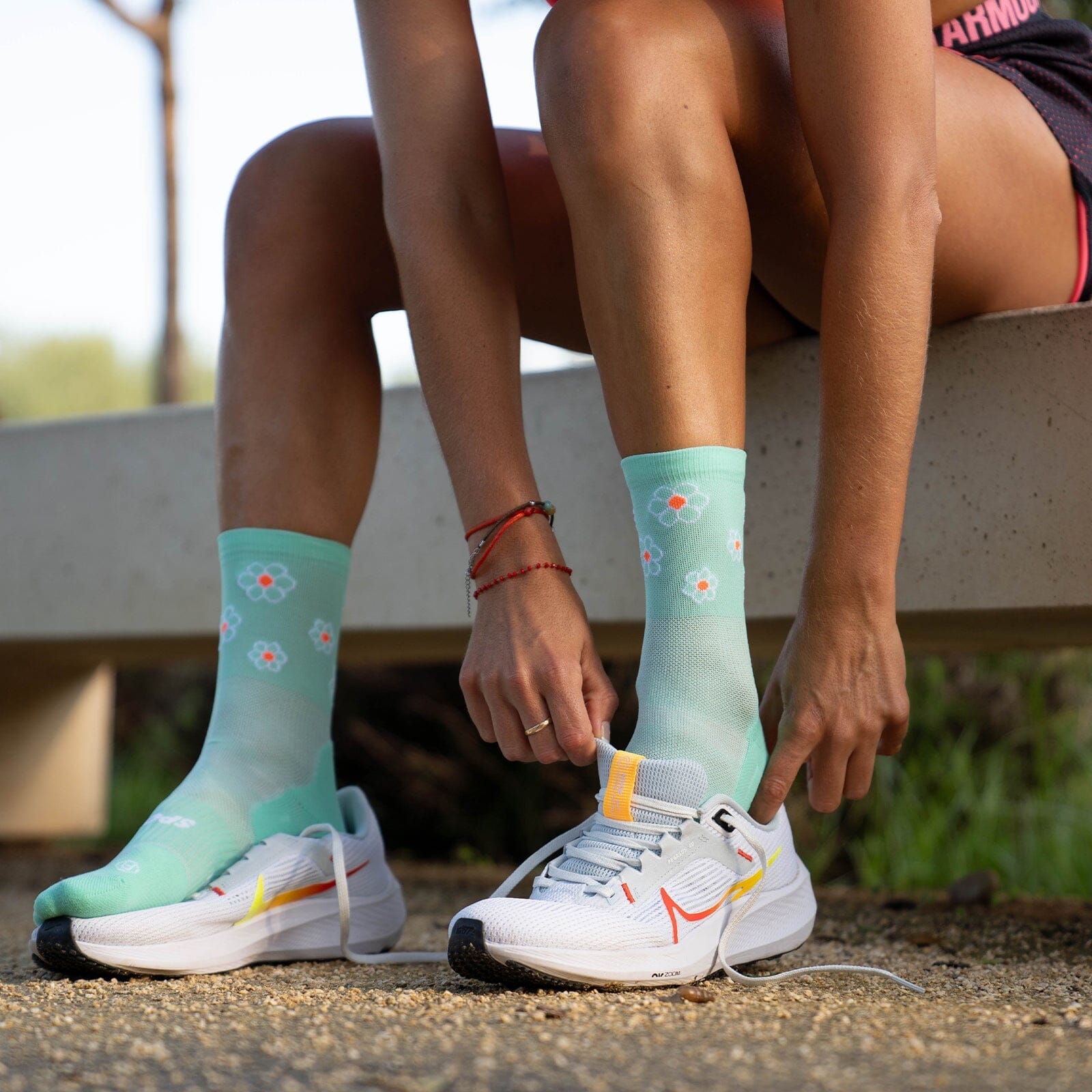 SPORCKS Marguerite Green - Run Ultralight Socks 