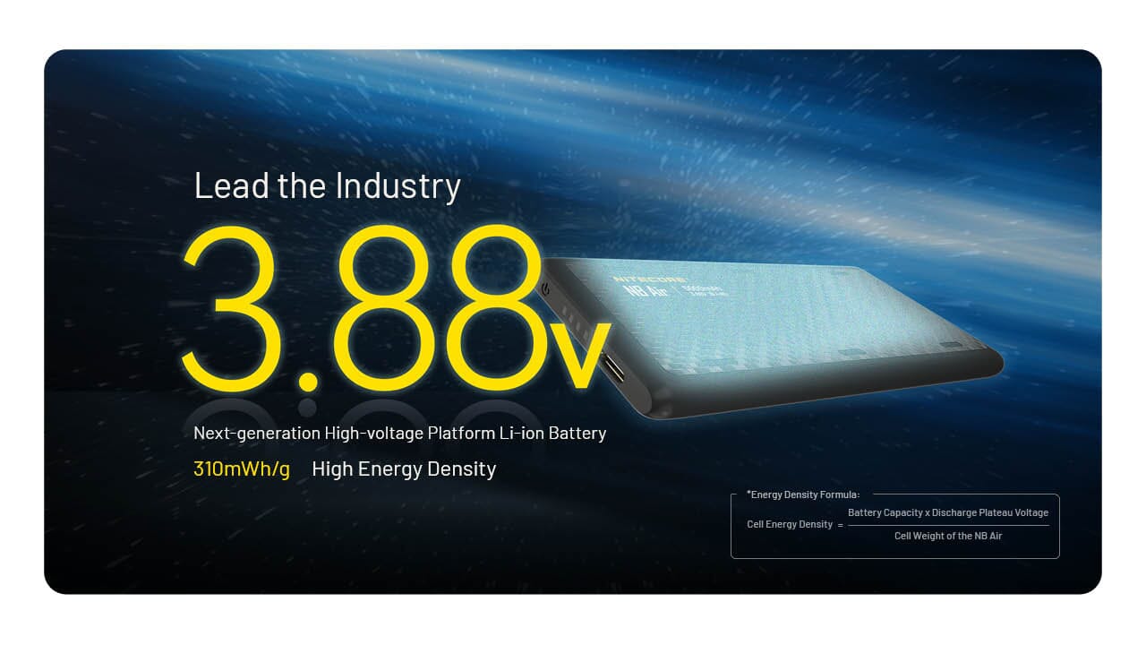 Nitecore NB Air Ultra Lightweight and Slim USB-C 5000mAh Power Bank 