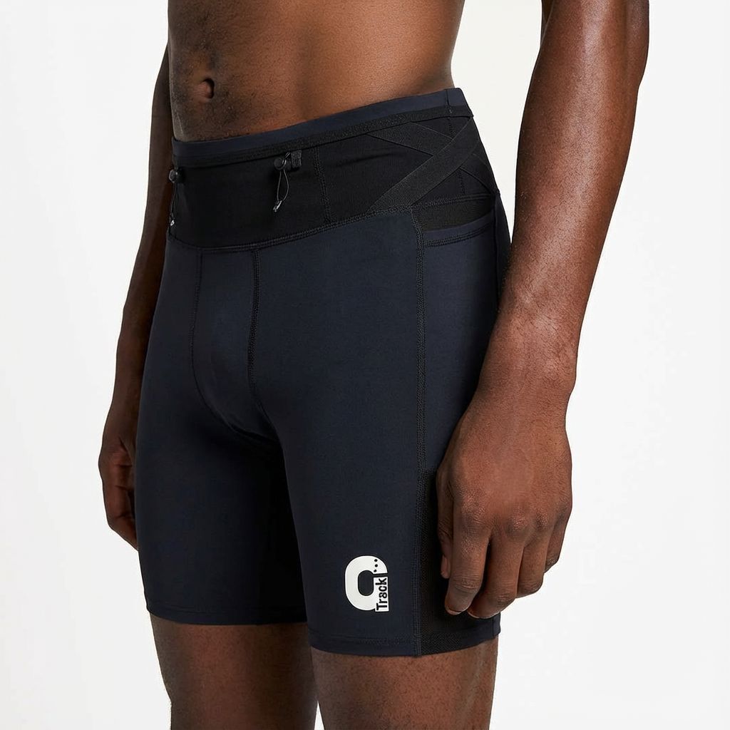 Track Running Multi-Functional Professional Competition Compression Shorts Black S 