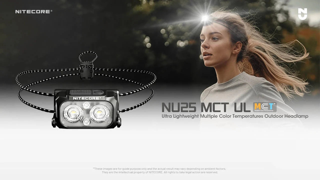 Nitecore NU25 MCT UL 400 Lumens Ultralight Rechargeable Headlamp 
