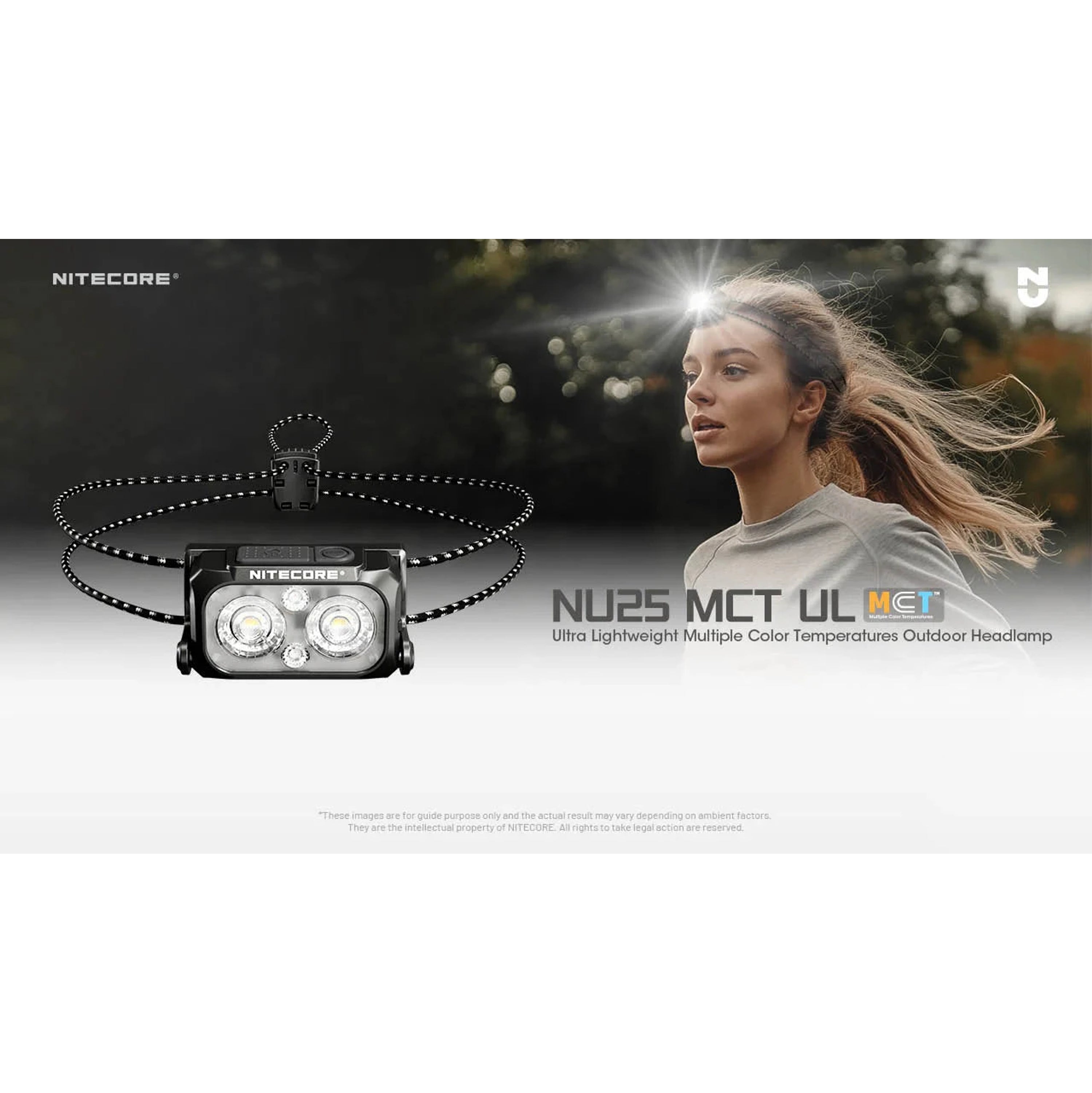 Nitecore NU25 MCT UL 400 Lumens Ultralight Rechargeable Headlamp 