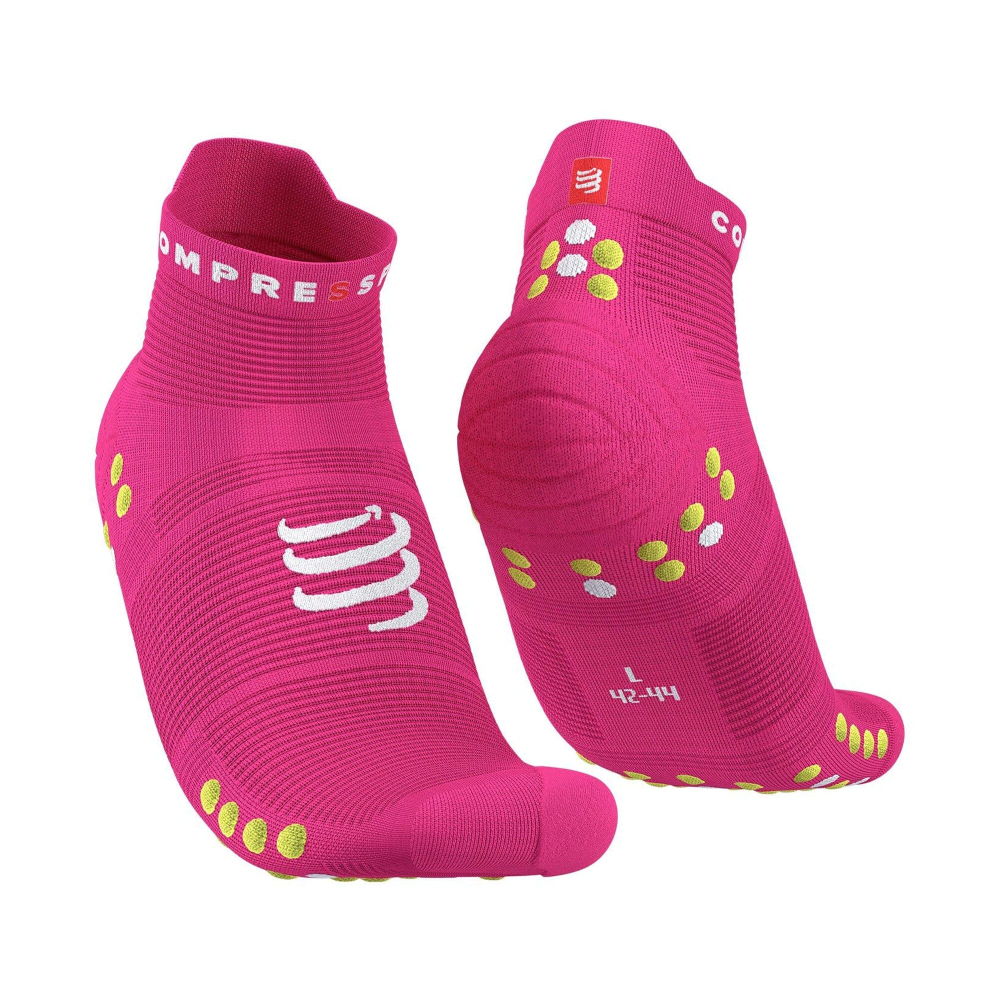 Compressport Pro Racing Socks V4.0 Run Low Fluo Pink/Primerose T1 (EU 35-38) 