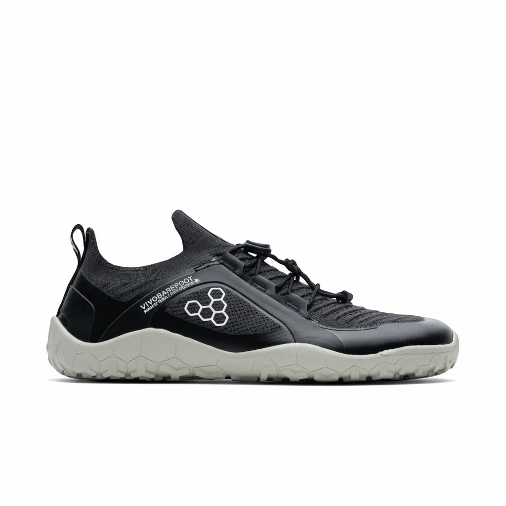 Vivobarefoot Primus Trail Knit FG Mens Barefoot Shoes Obsidian/Sandstone US 7 EU 40 