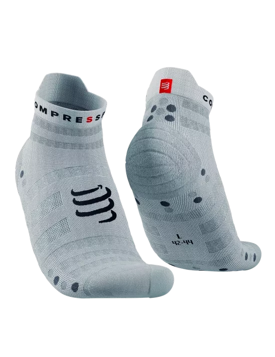Compressport Pro Racing Socks V4.0 Ultralight Run Low White/Alloy T1 (EU 35-38) 