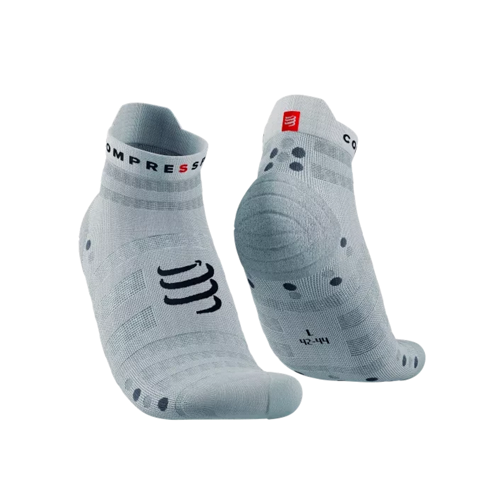 Compressport Pro Racing Socks V4.0 Ultralight Run Low White/Alloy T1 (EU 35-38) 