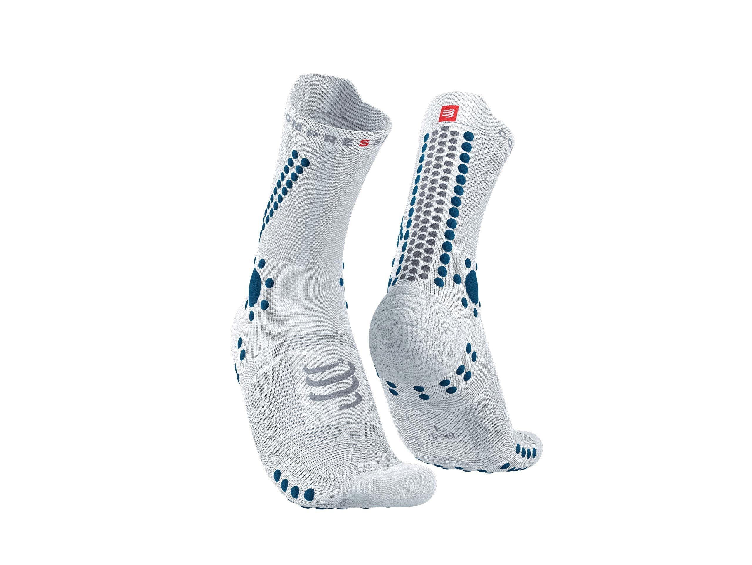 Compressport Pro Racing Socks V4.0 Trail White/Fjord Blue T2 