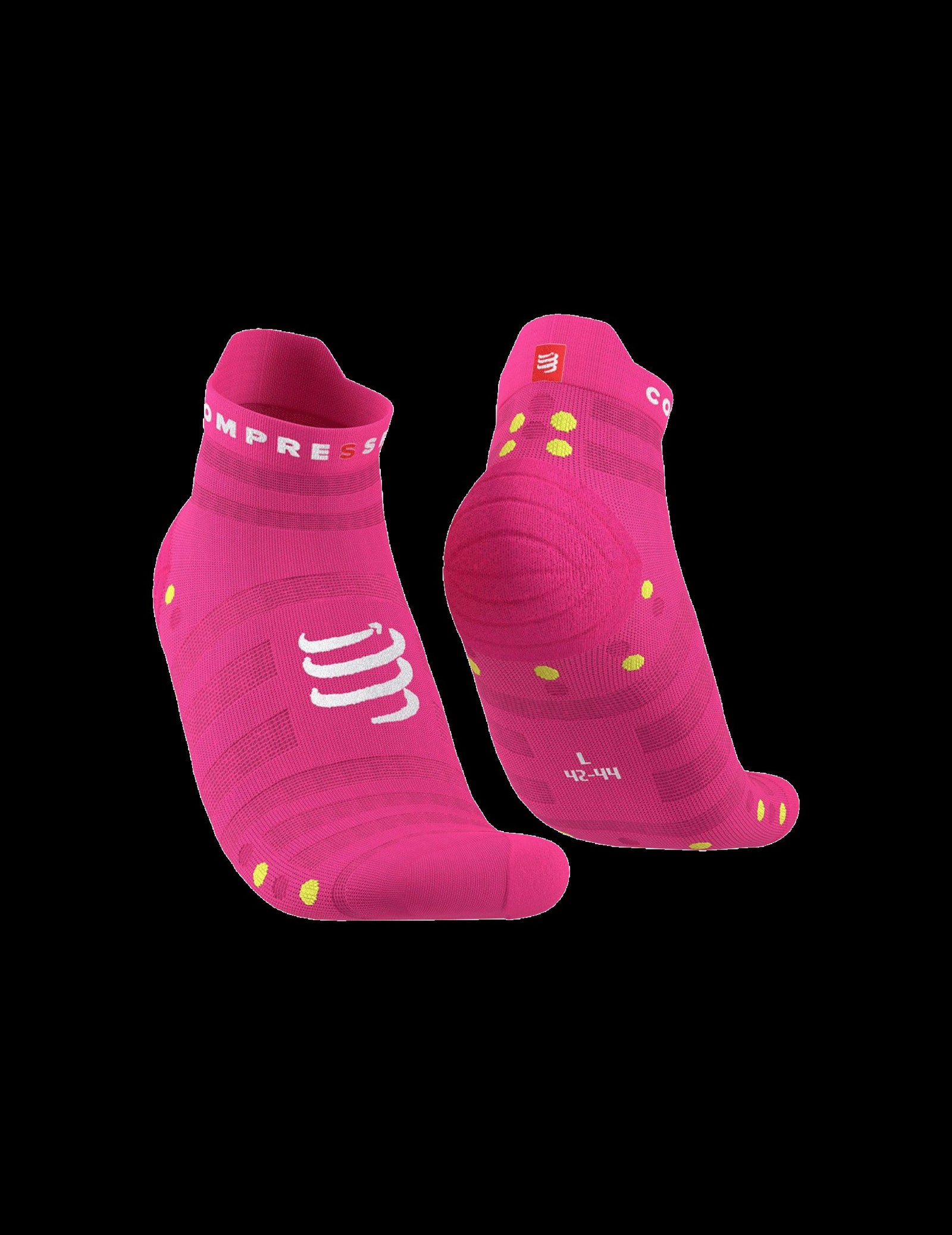 Compressport Pro Racing Socks V4.0 Ultralight Run Low - Fluo Pink/Primrose