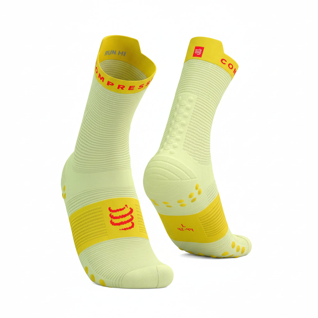 Compressport Pro Racing Socks V4.0 Run High Elf Yellow/Fluo Red T1 (EU 35-38) 