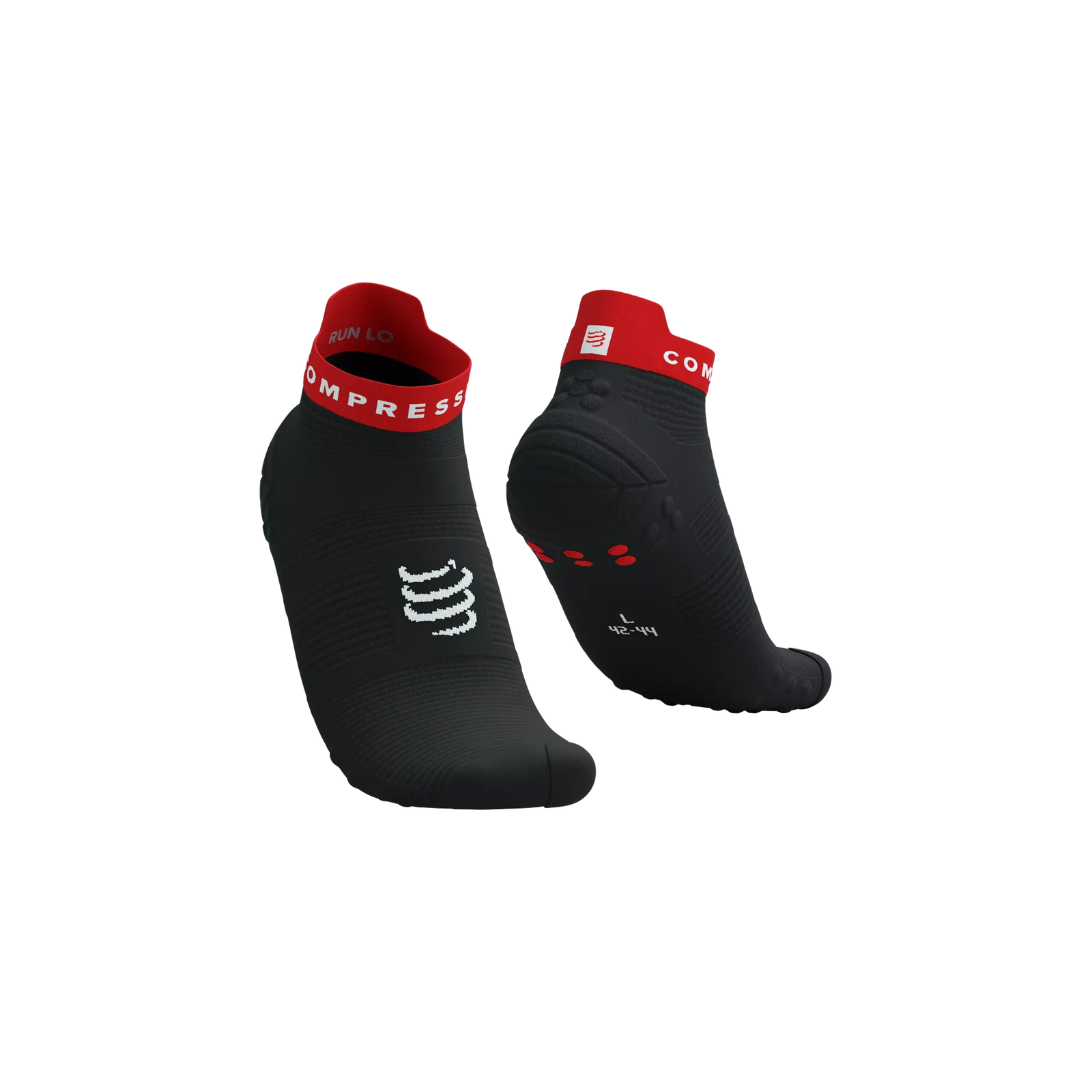 Compressport Pro Racing Socks V4.0 Run Low Black/Core Red/White T1 (EU 35-38) 