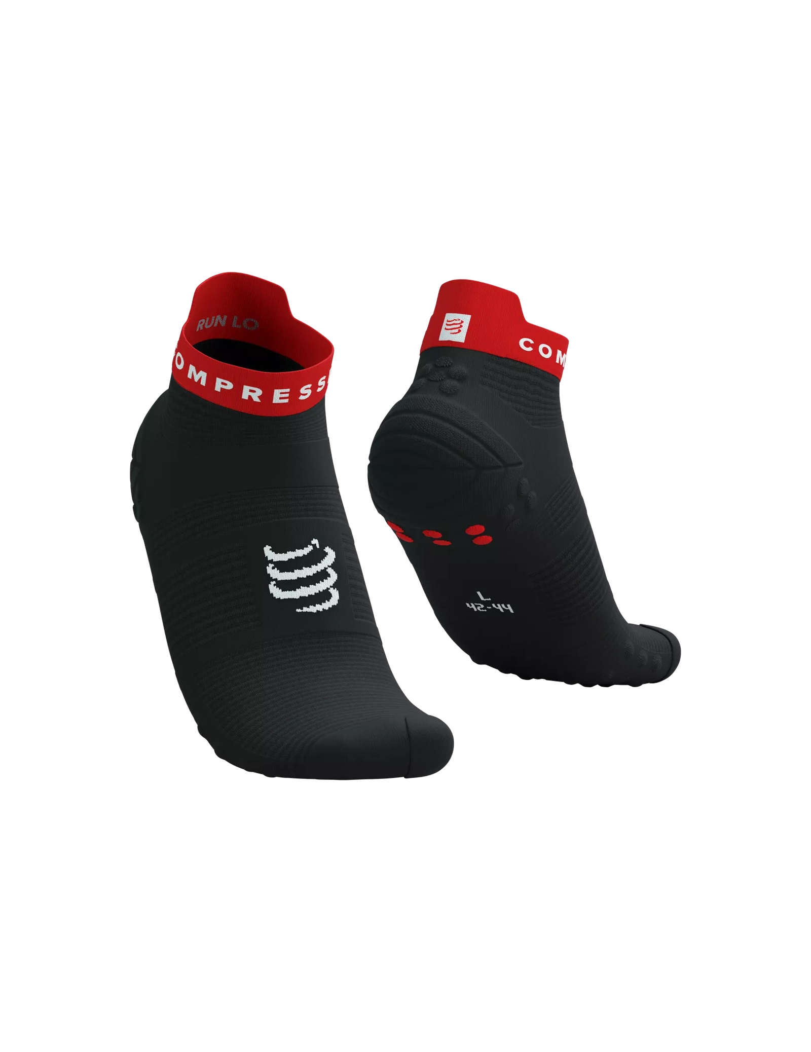 Calcetines Compressport Pro Racing V4.0 Run Low - Black/Core Red/White