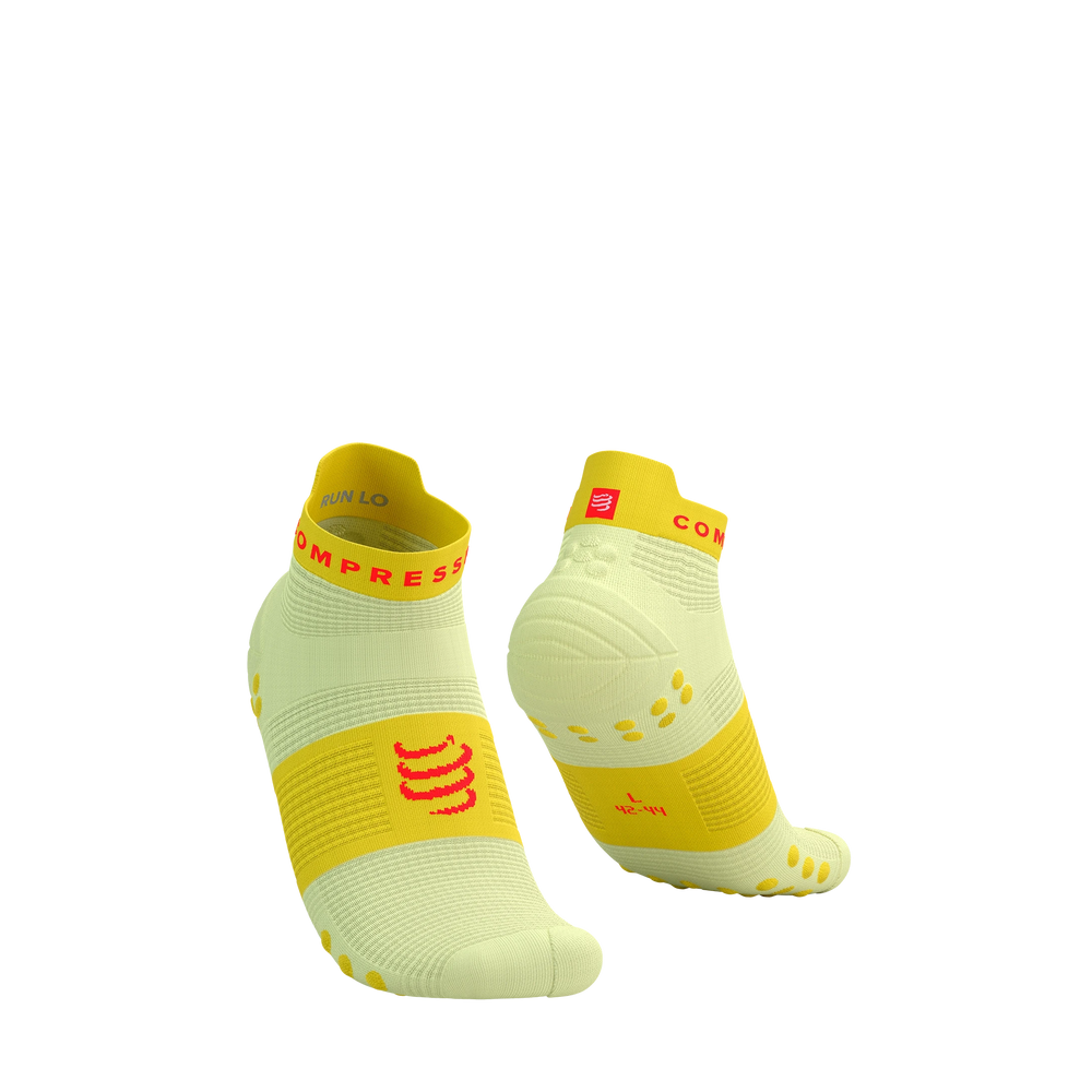 Compressport Pro Racing Socks V4.0 Run Low Elf Yellow/Fluo Red T1 (EU 35-38) 