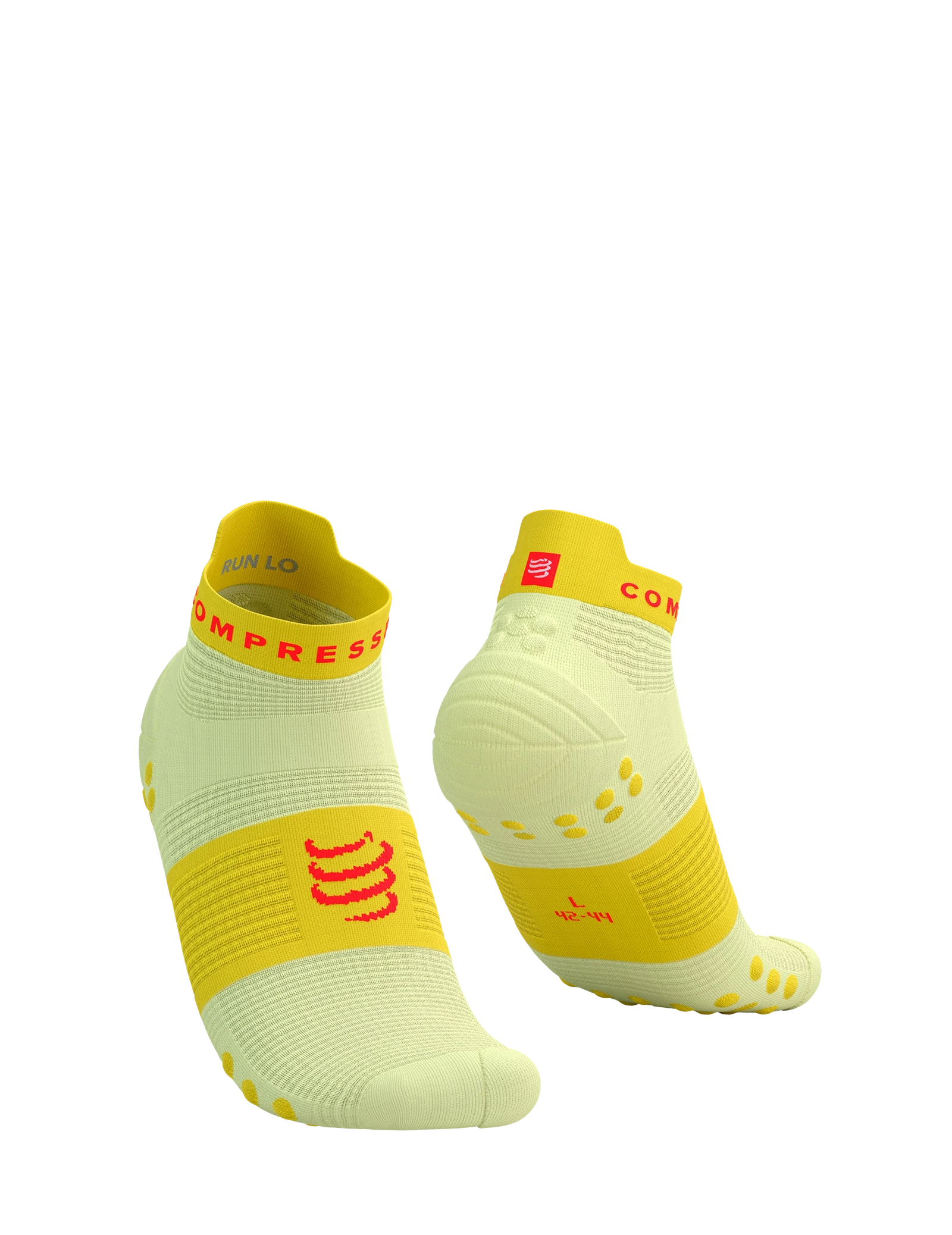 Compressport Pro Racing 襪子 V4.0 低筒 - 精靈黃/螢光紅