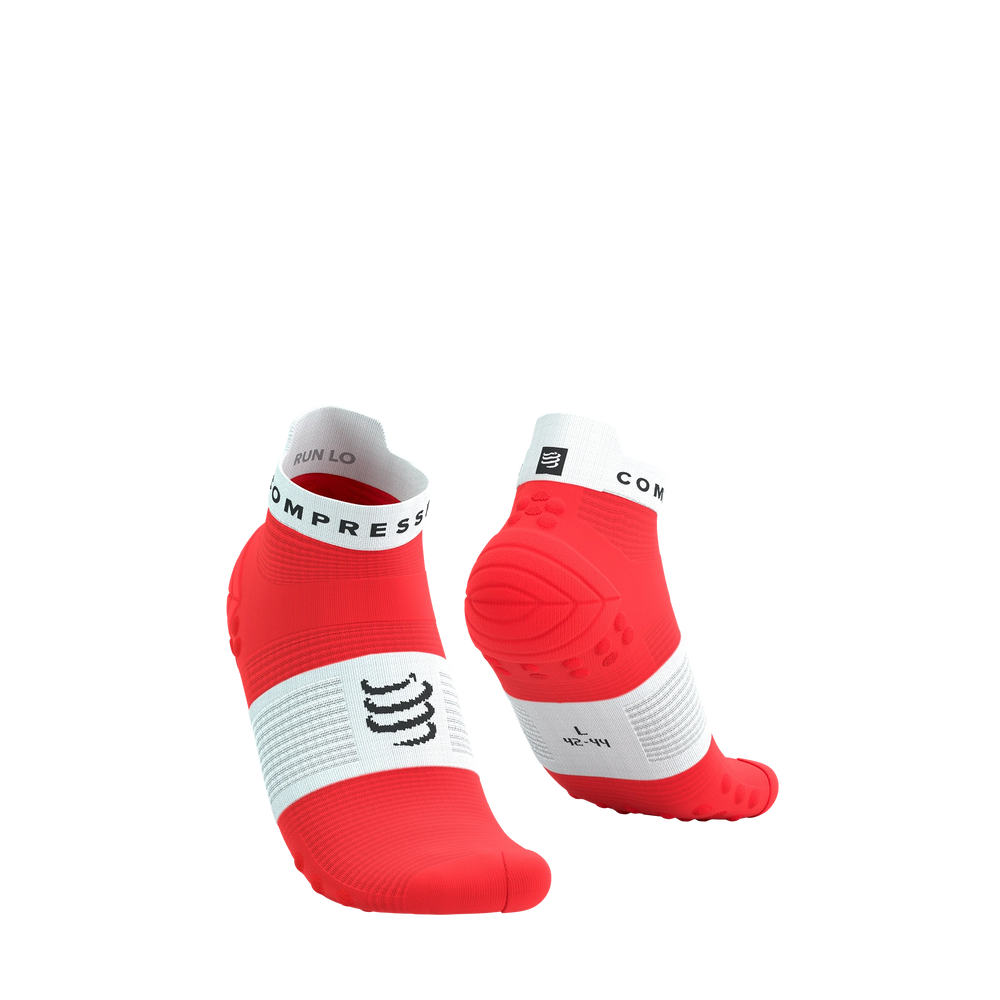 Compressport Pro Racing Socks V4.0 Run Low Fluo Red/White T1 (EU 35-38) 