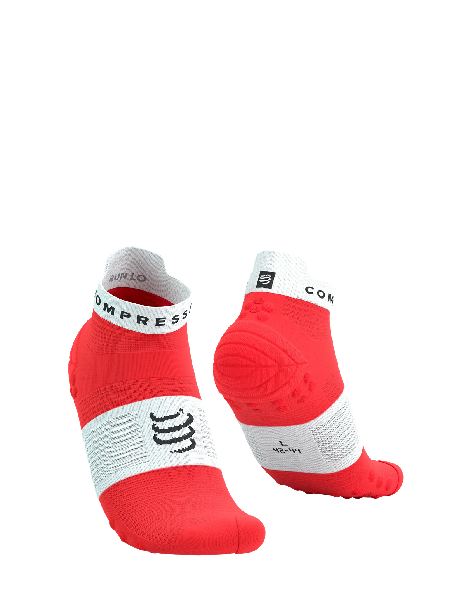 Compressport Pro Racing 襪子 V4.0 低筒 - 螢光紅/白