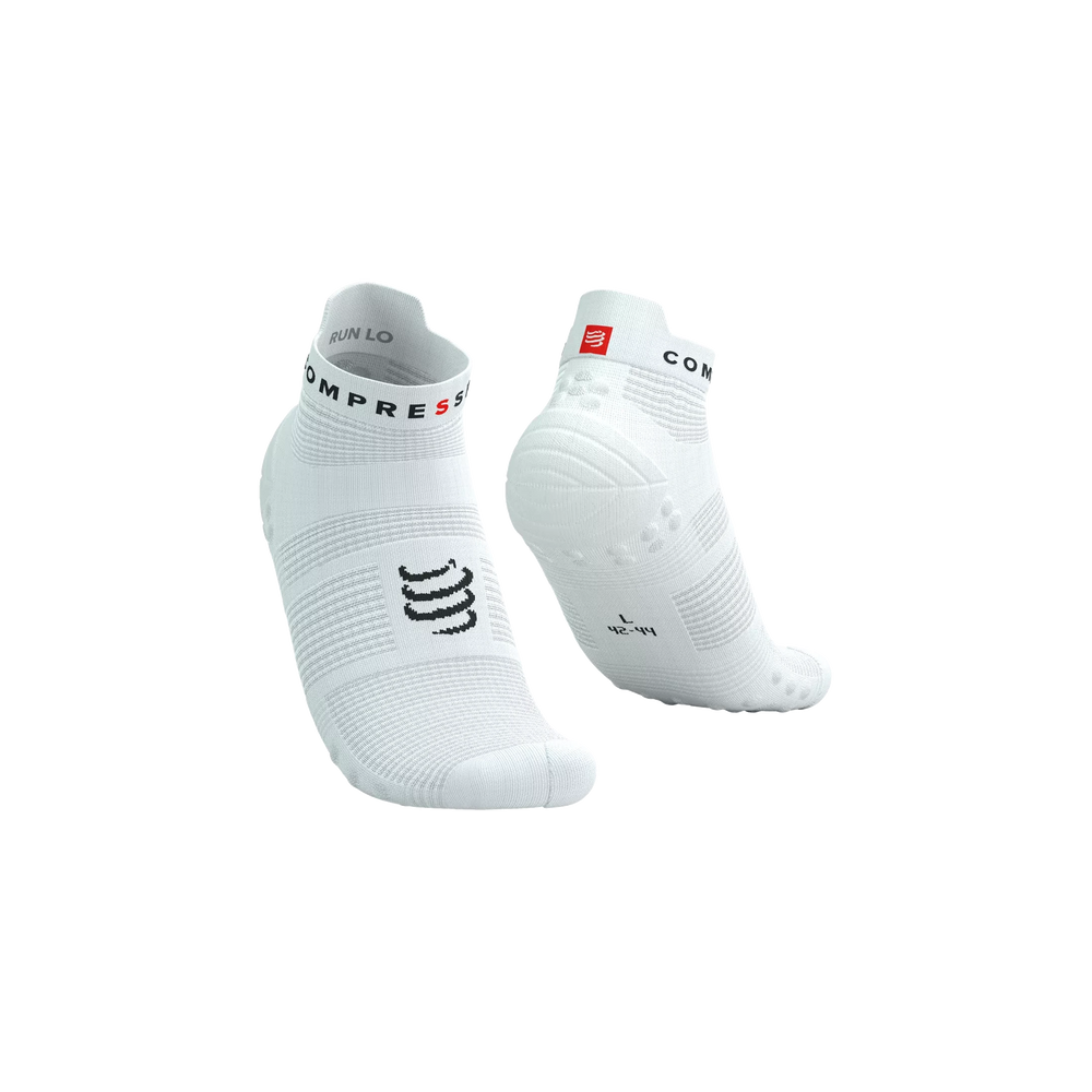 Compressport Pro Racing Socks V4.0 Run Low White/Black T1 (EU 35-38) 