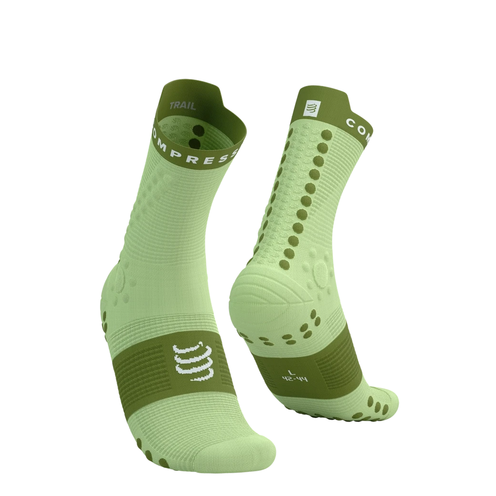 Compressport Pro Racing Socks V4.0 Trail Shadow Lime/Woodbine T1 (EU 35-38) 