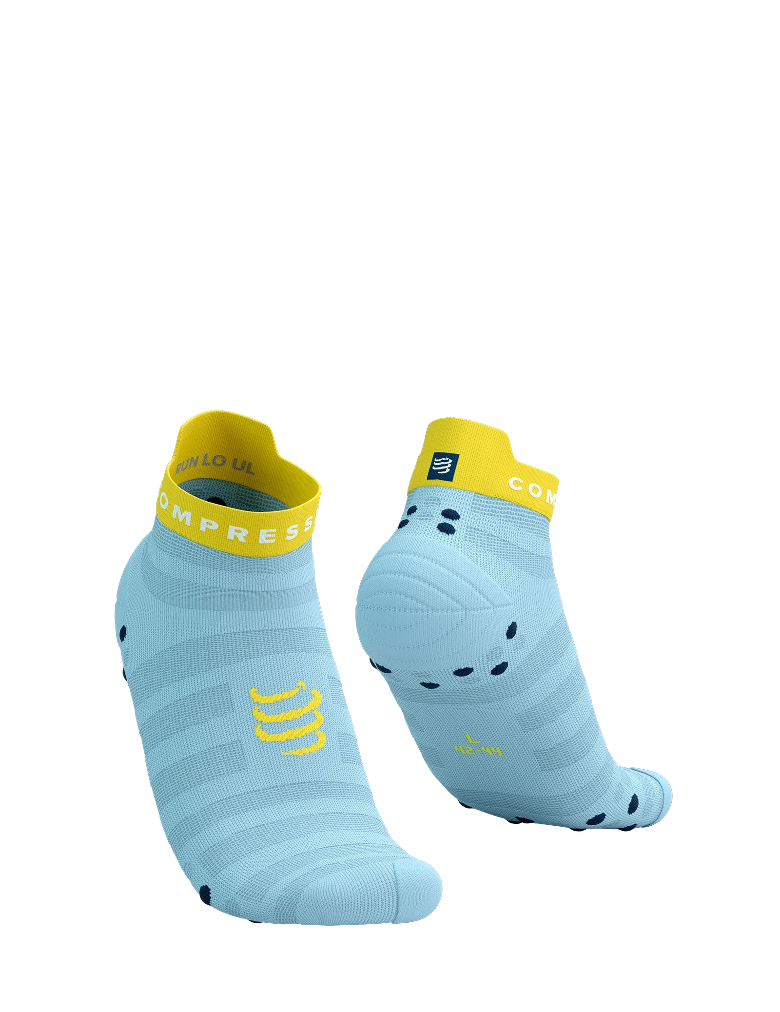Compressport Pro Racing Socks V4.0 Ultralight Run Low Cashmere Blue/Maize T1 (EU 35-38) 