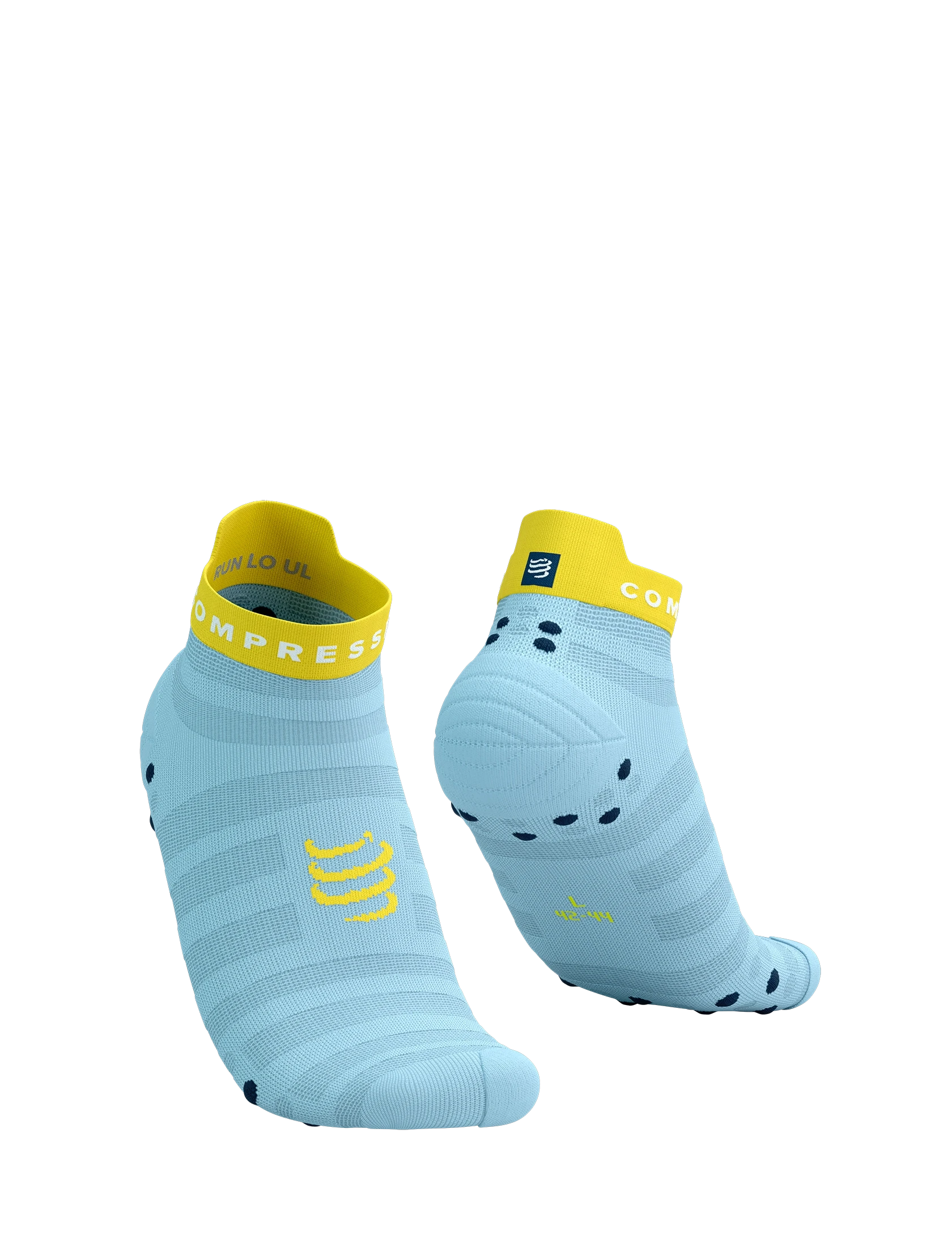 Compressport Pro Racing Socks V4.0 Ultralight Run Low Cashmere Blue/Maize T1 (EU 35-38) 