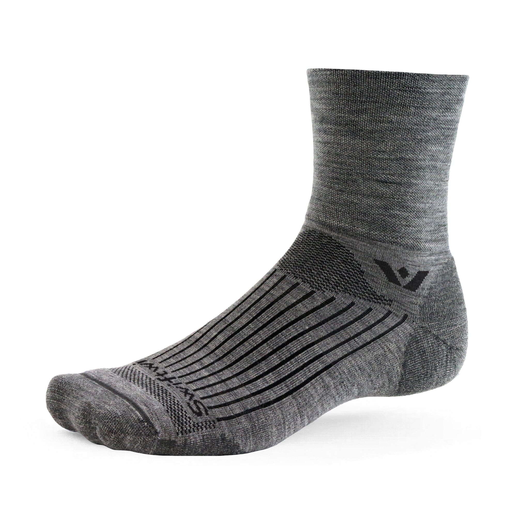 Swiftwick Pursuit Quarter Crew High Socks Heather M 