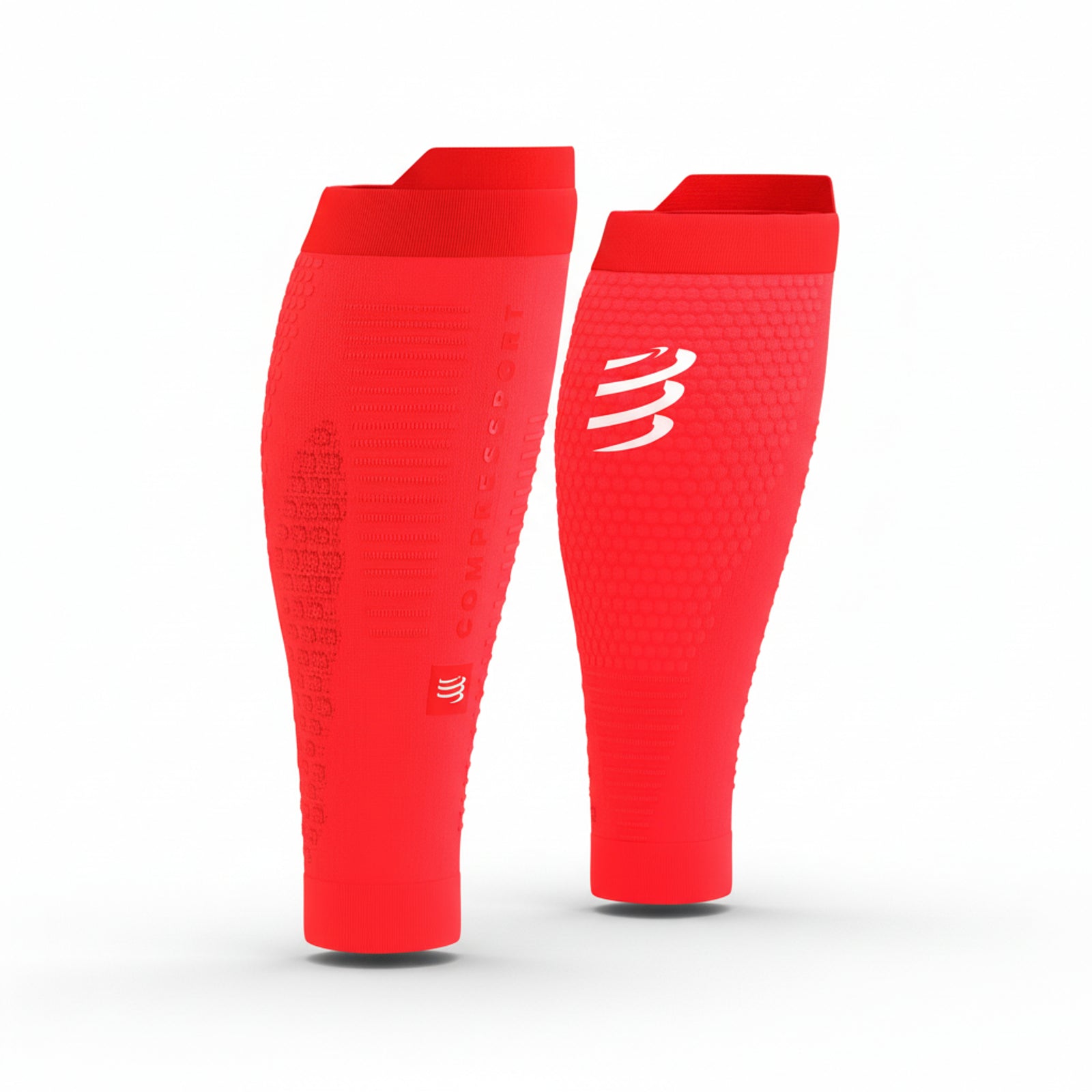 Compressport R2 3.0 Calf Sleeves Fluo Red/White Refl T1 