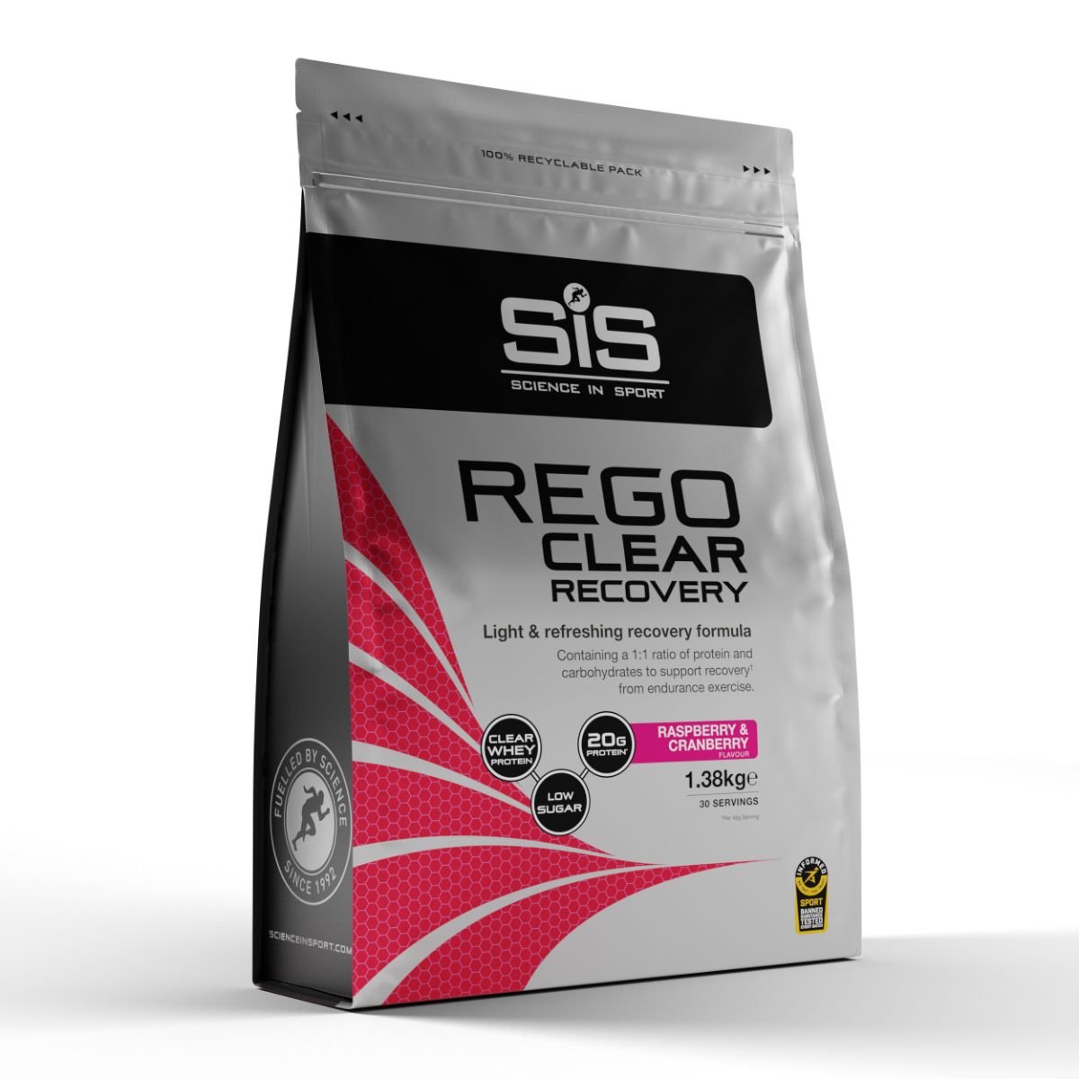 SiS REGO Clear Recovery Powders - Raspberry & Cranberry