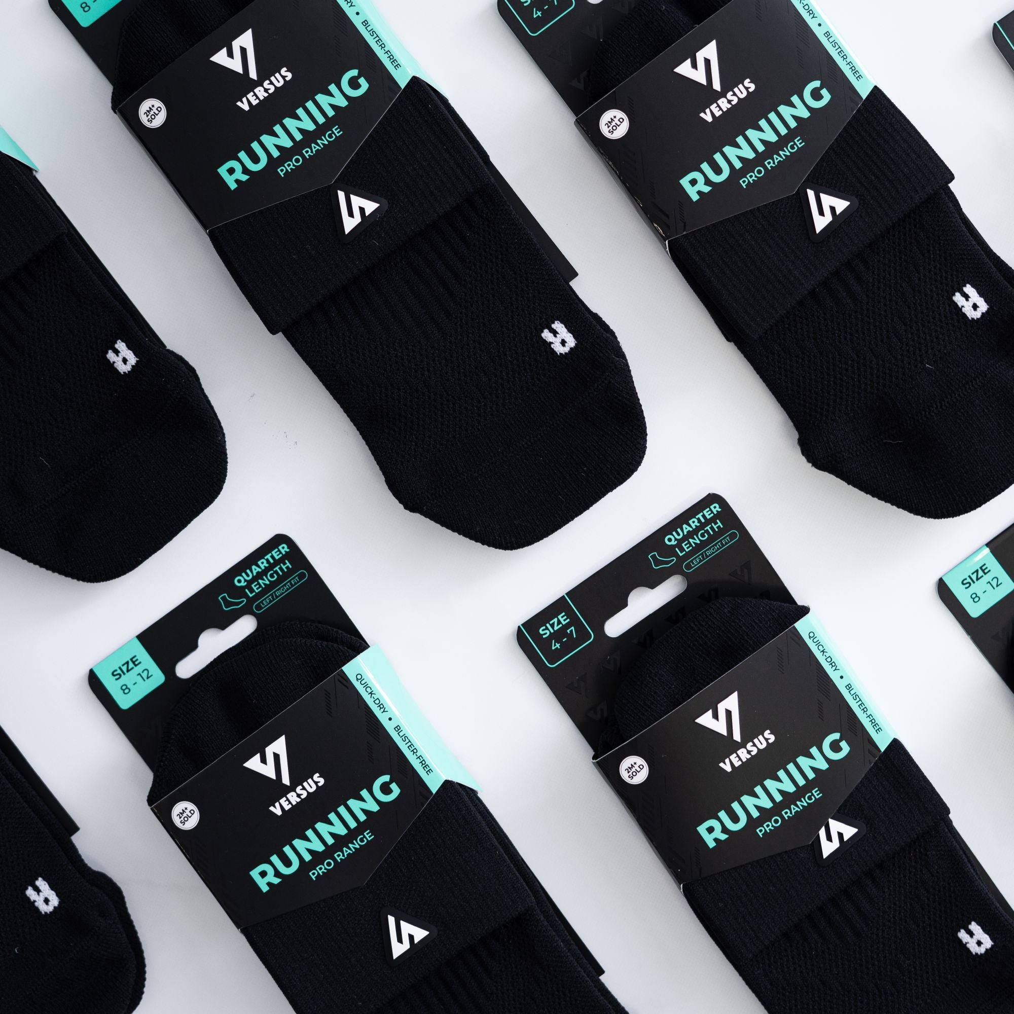 Versus Black Running Quarter Socks 