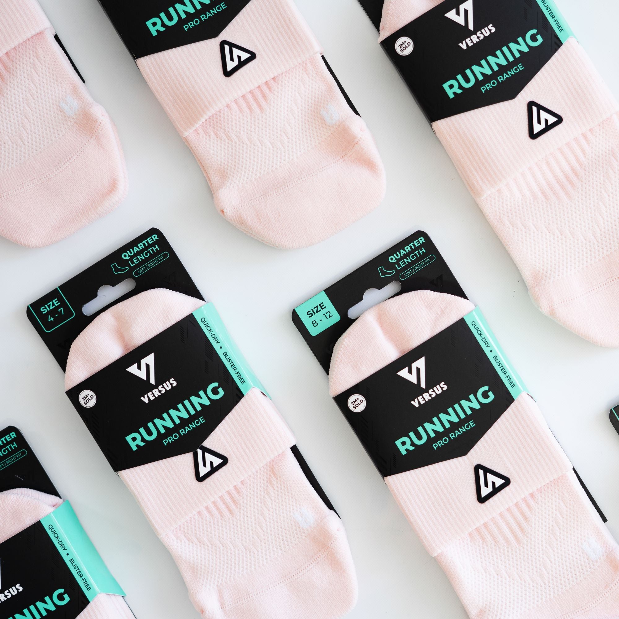 Versus Dirty Pink Running Quarter Socks 