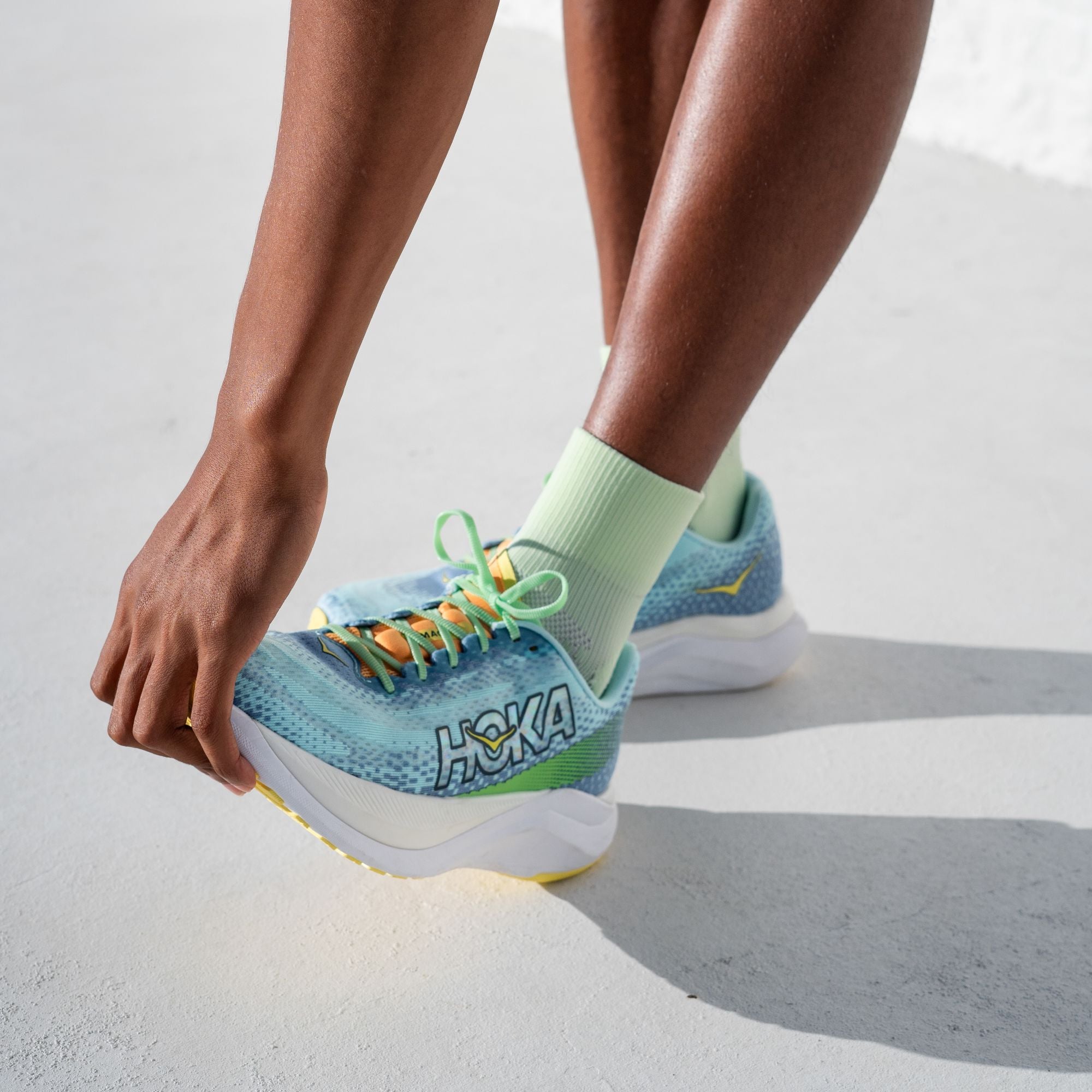 Versus Lime Running Quarter Socks 