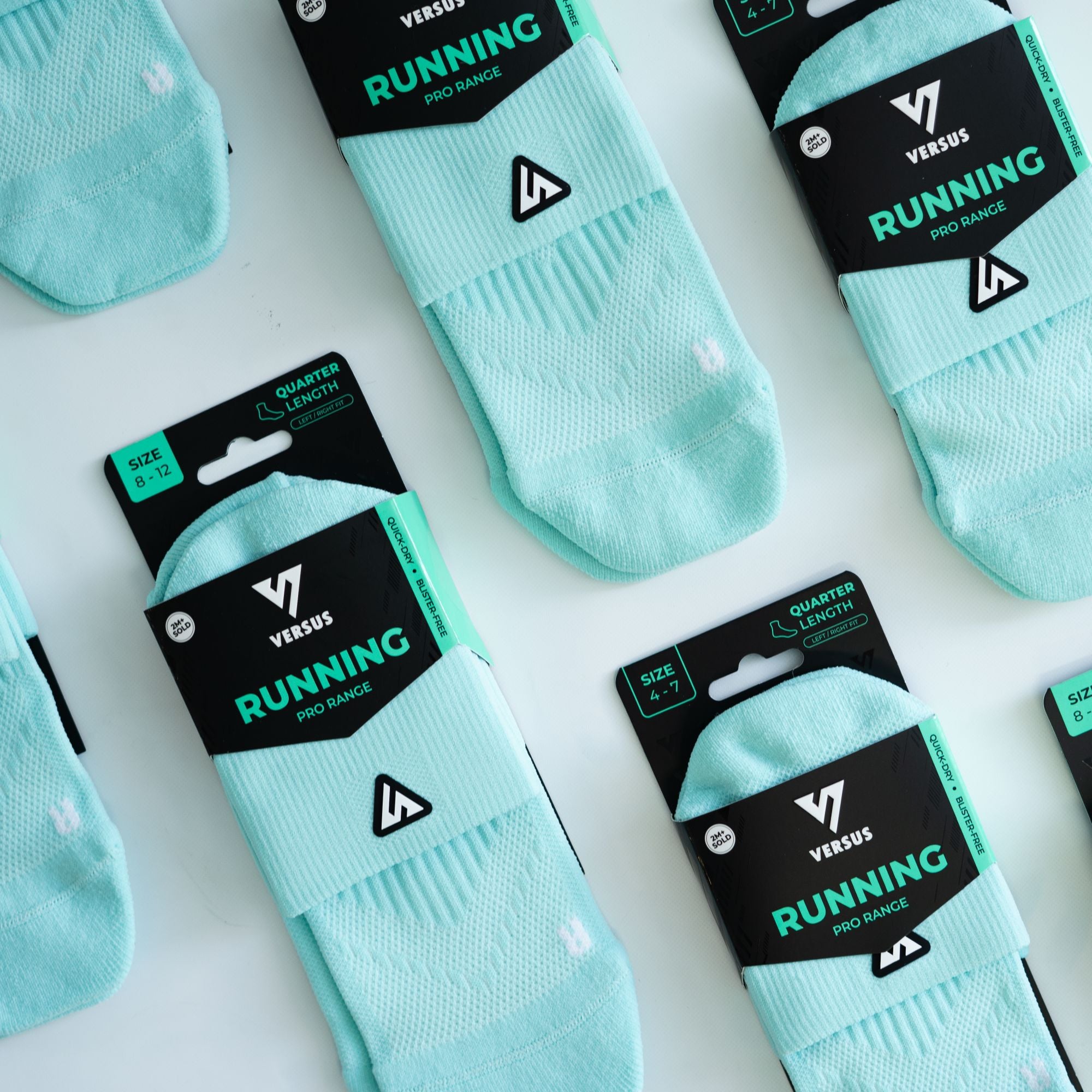Versus Mint Running Quarter Socks 