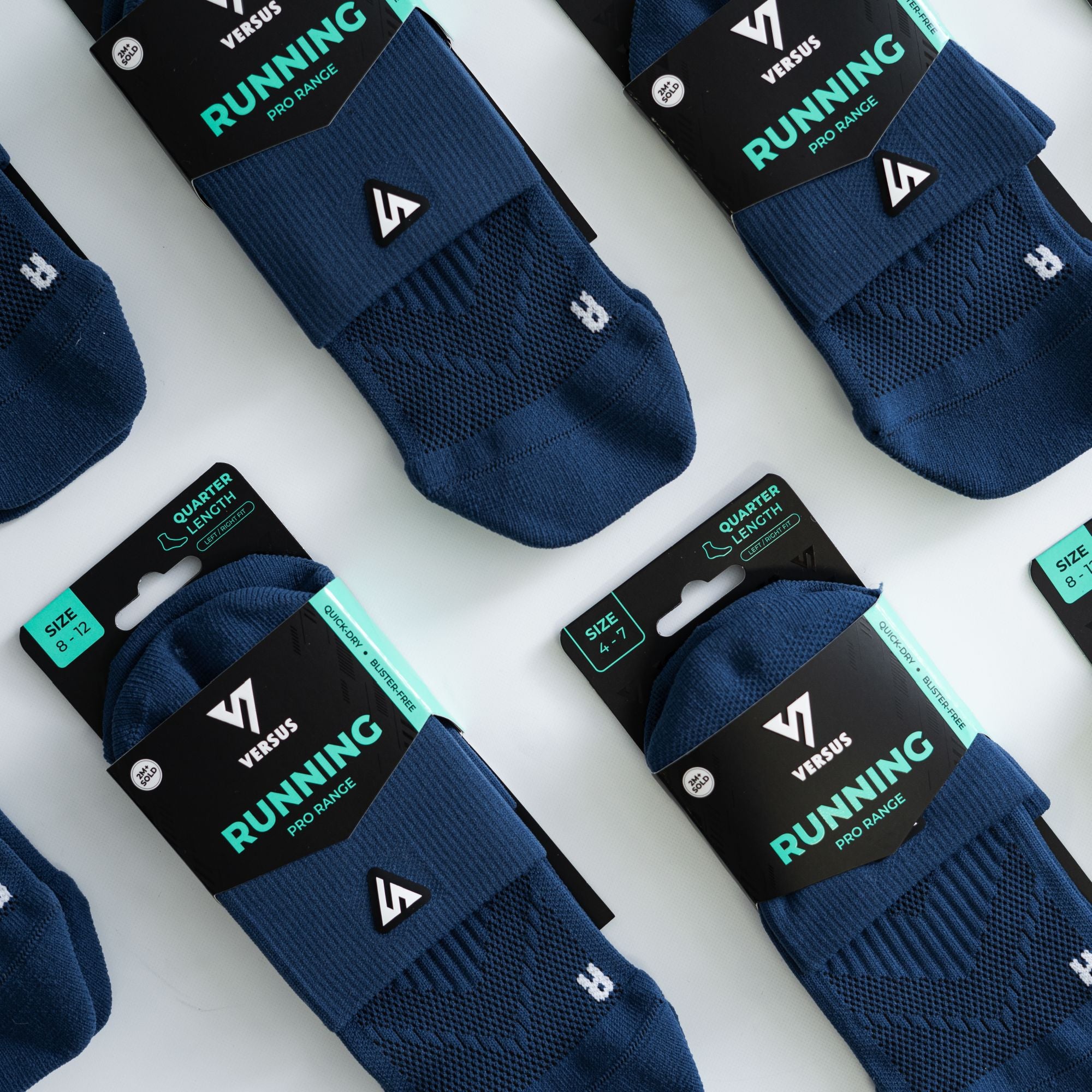Versus Space Blue Running Quarter Socks 