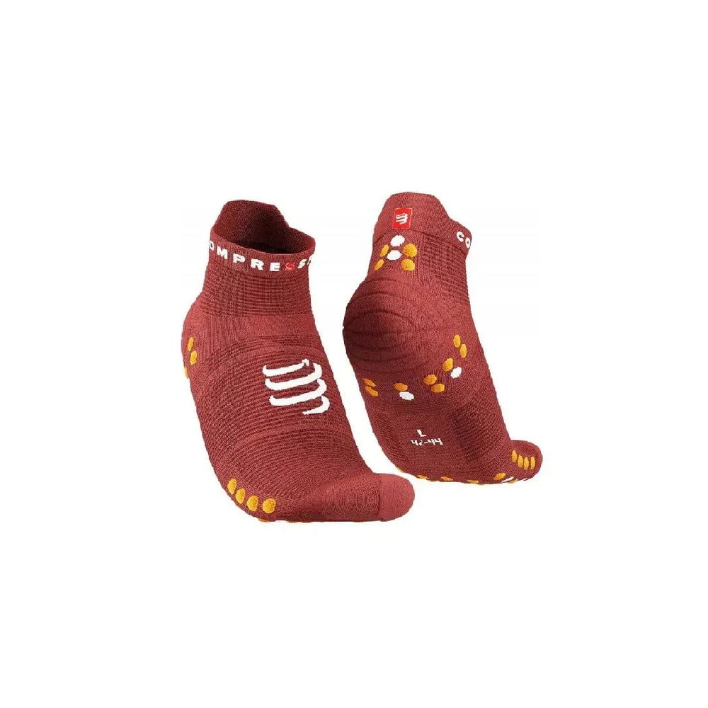 Compressport Pro Racing Socks V4.0 Run Low Spd Apple/Dk Cheddar T1 (EU 35-38) 