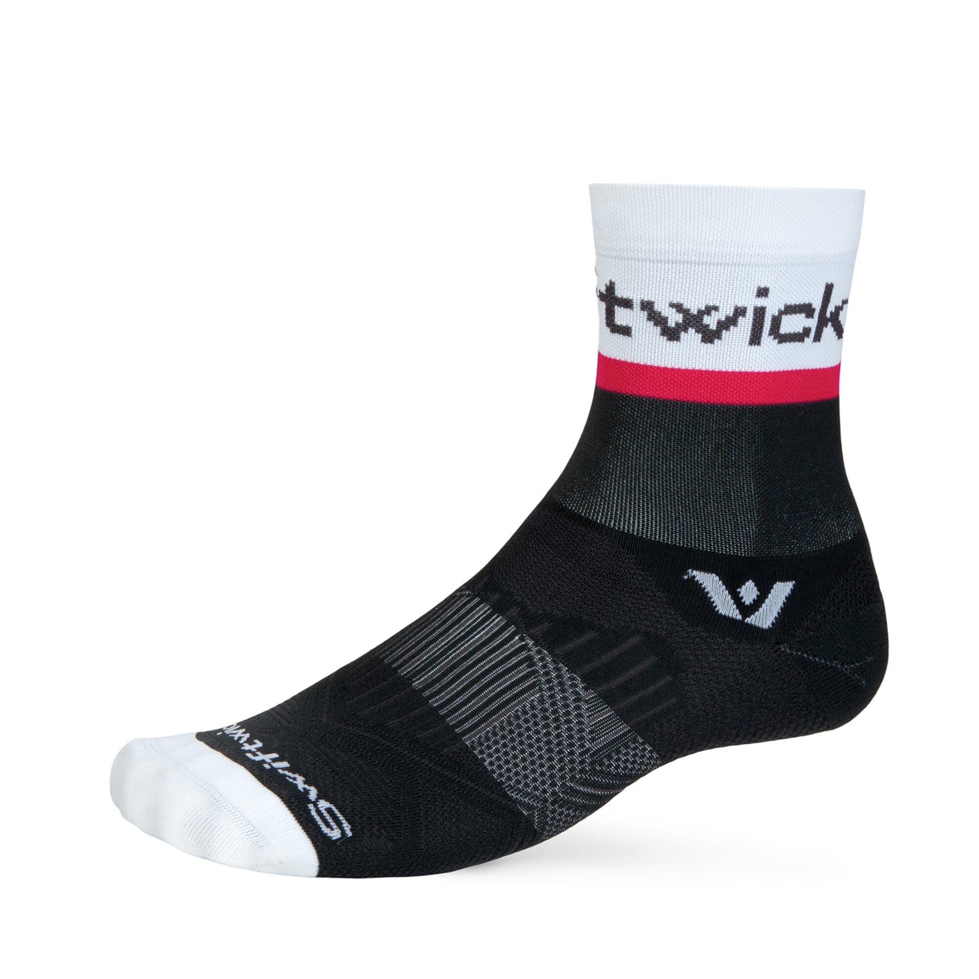 Swiftwick Aspire Mid-Crew Socks Euro Stripe Gray Pink S 