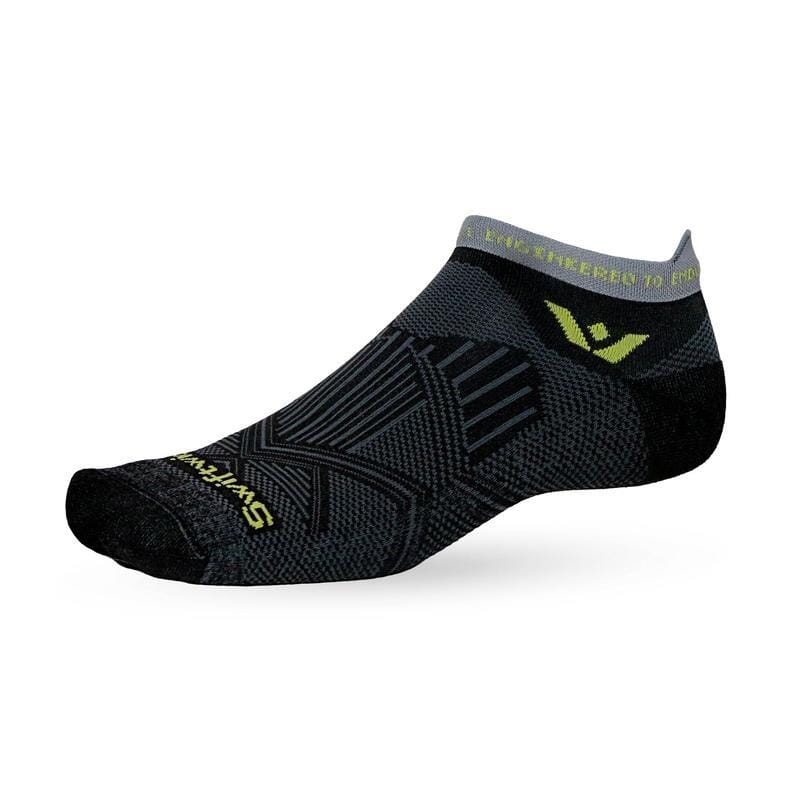 Swiftwick Aspire No Show Socks Black Yellow L 