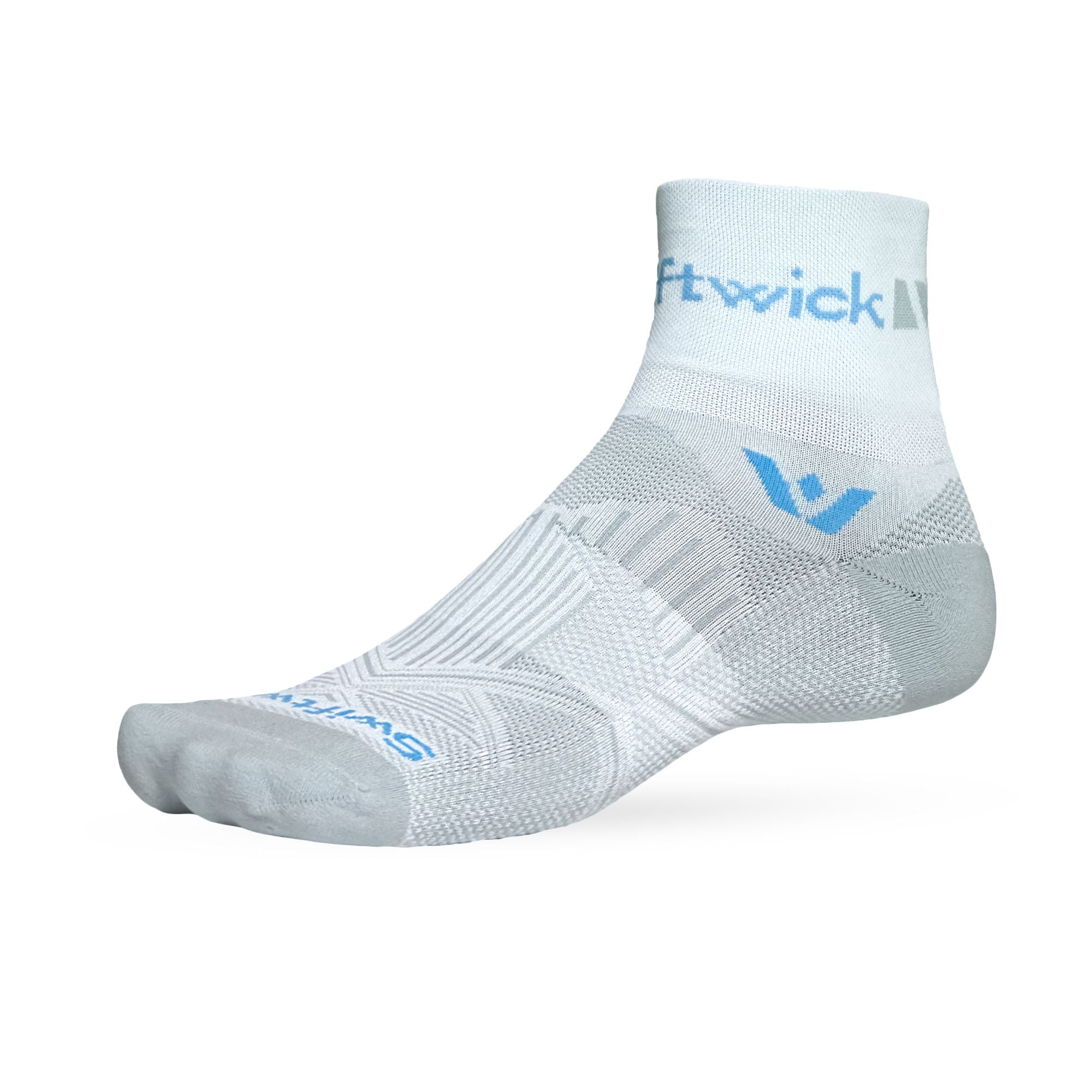 Swiftwick Aspire Quarter Crew Socks Blue Gray L 