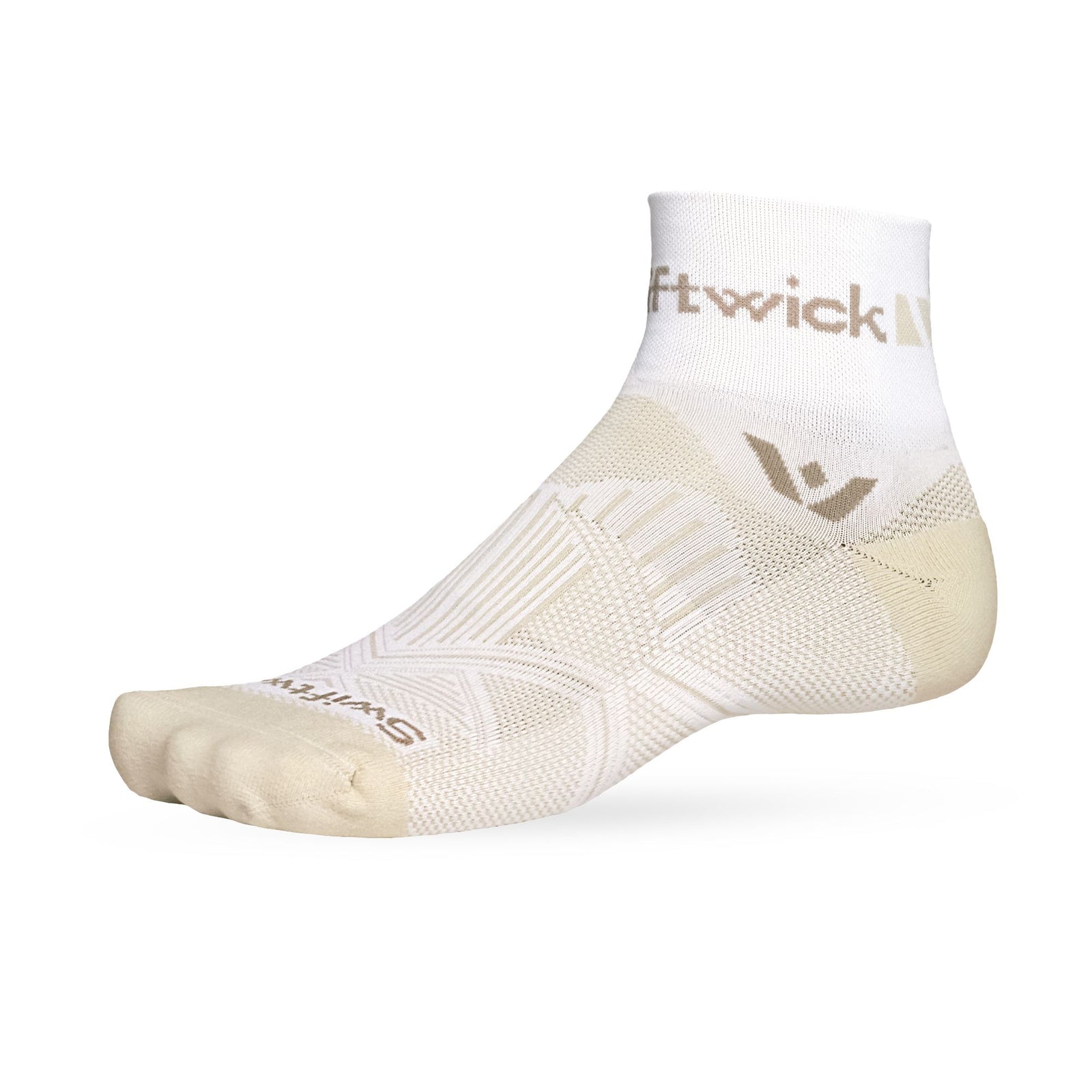 Swiftwick Aspire Quarter Crew Socks Oatmeal Tan L 