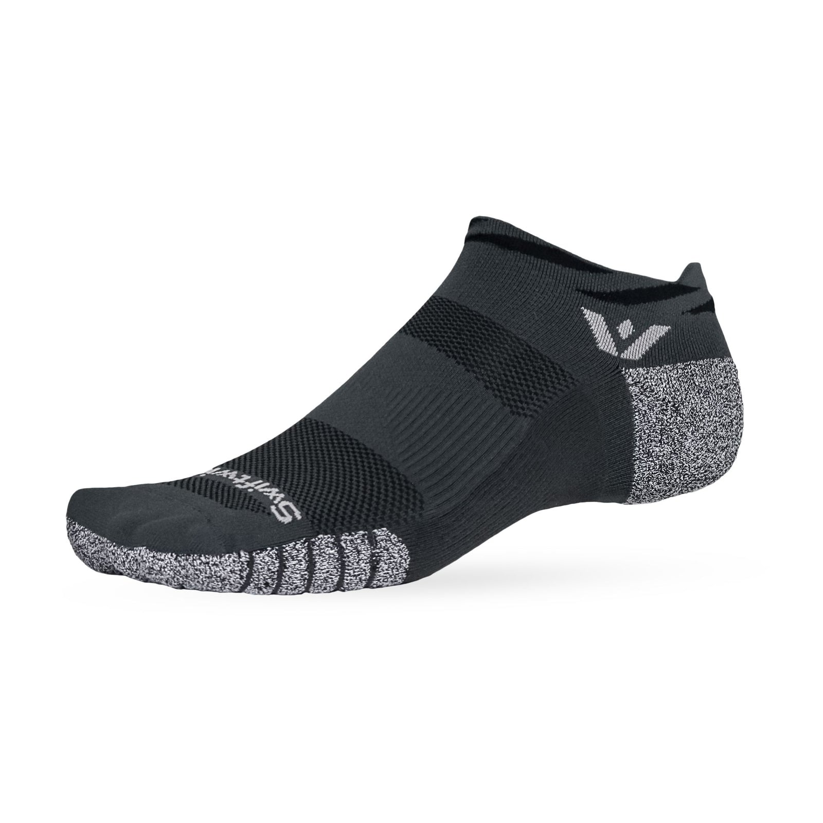 Swiftwick Flite XT No Show Socks Charcoal Gray L 