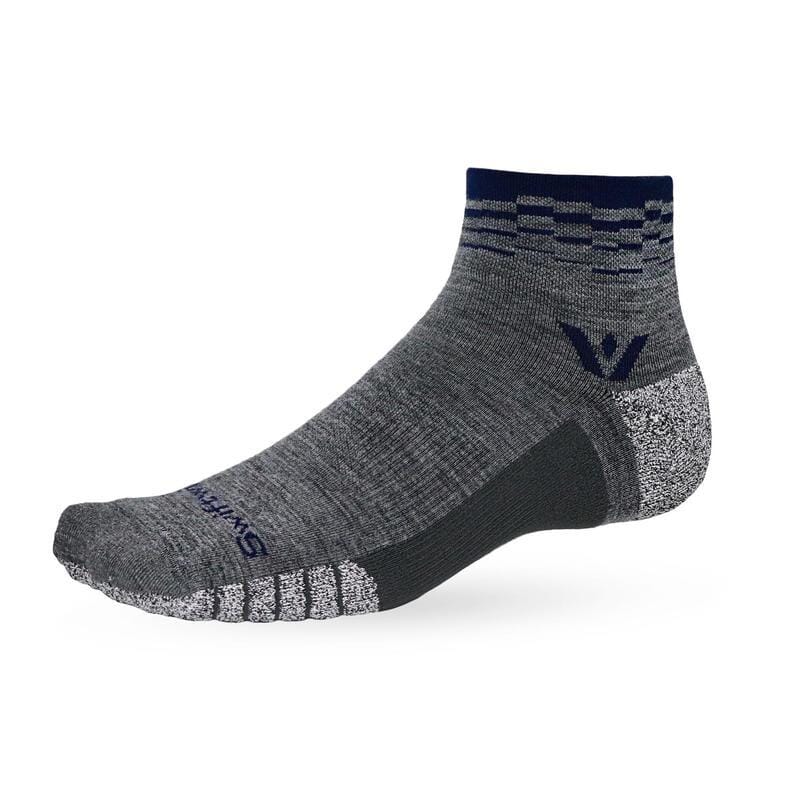 Swiftwick Flite XT Trail Quarter Crew Socks Step Navy L 
