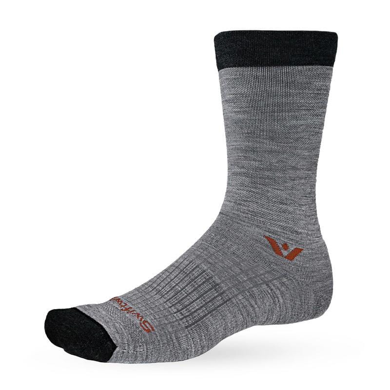 Swiftwick Pursuit Crew Socks Heather Crimson Stripe M 