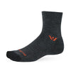 Swiftwick Pursuit Quarter Crew High Socks Coal Crimson M 