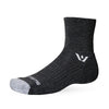 Swiftwick Pursuit Quarter Crew High Socks Coal Gray L 