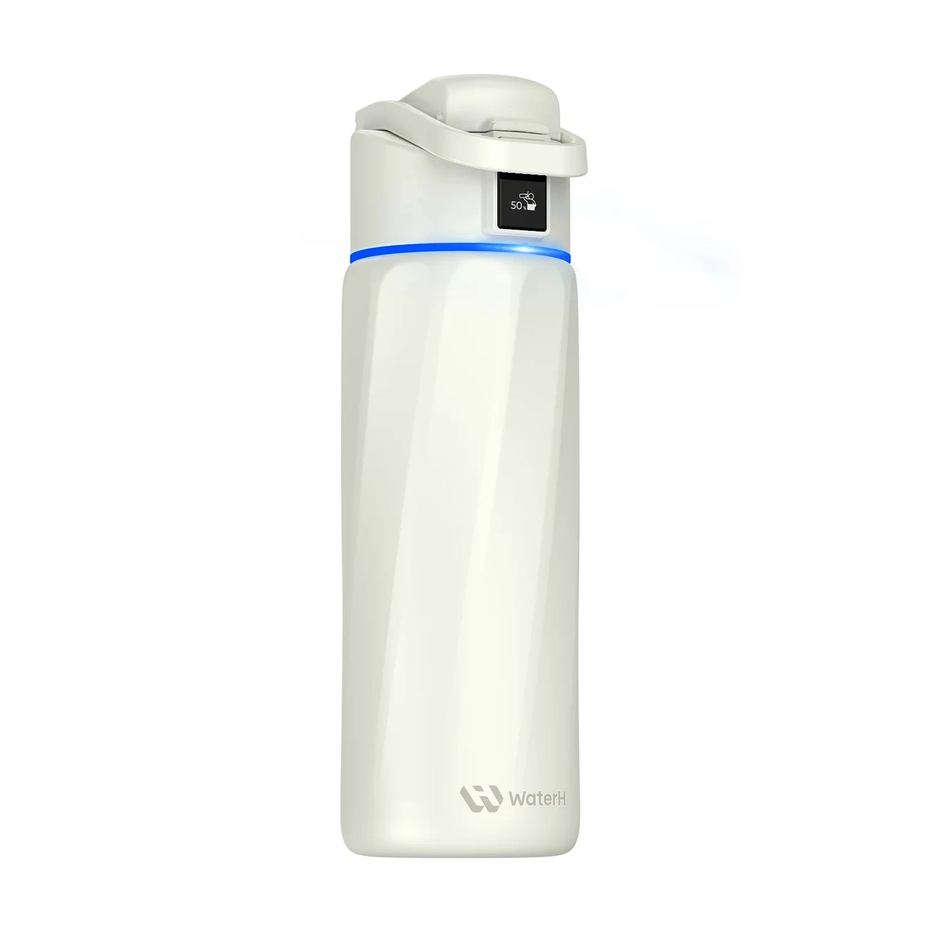 WaterH Boost Smart Water Bottle: 24 oz Hydration Tracker with APP & Insulation White 