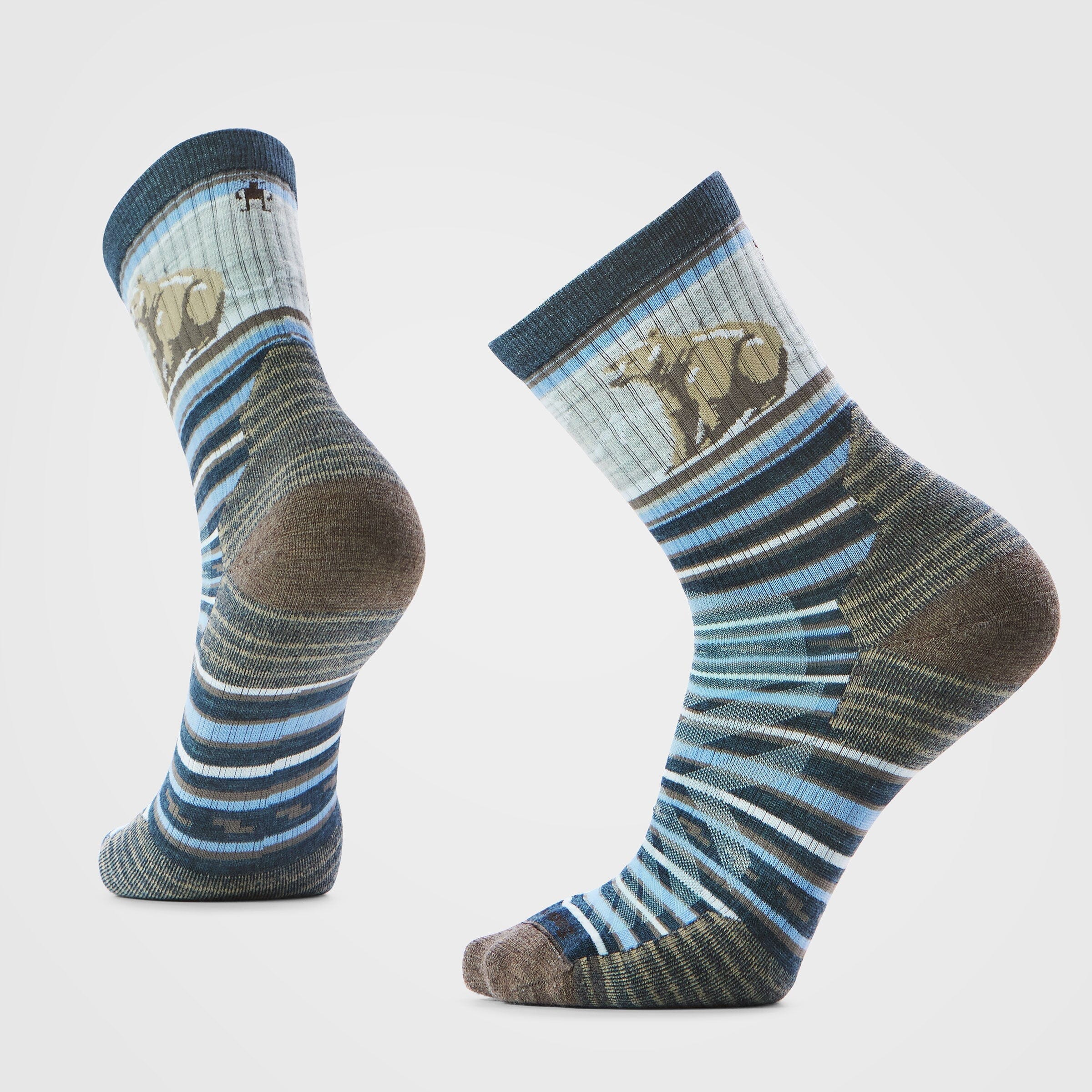 Smartwool Hike Targeted Cushion Bear Stripe Mid Crew Socks